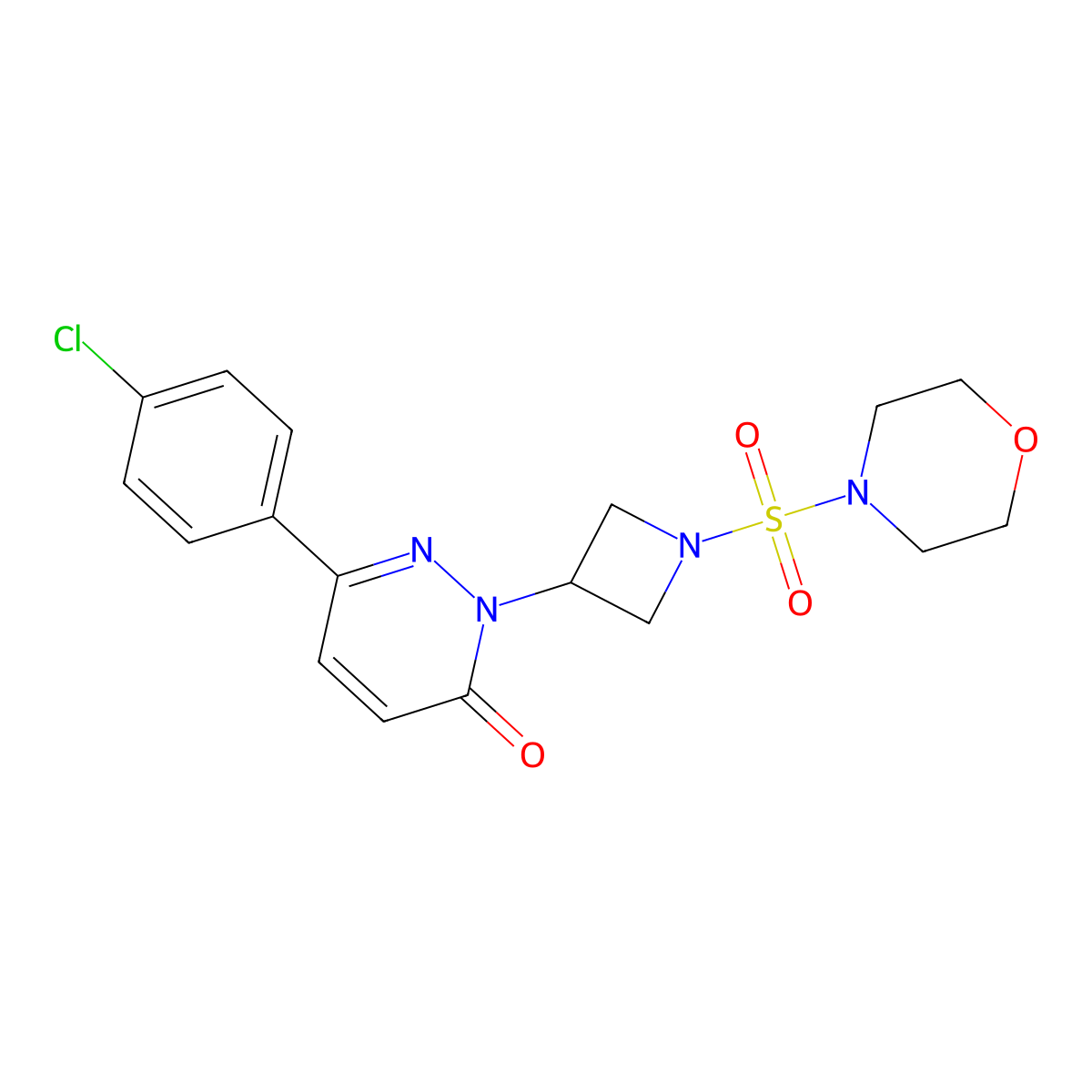 6-(4-Chlorophenyl)-2-[1-(morpholine-4-sulfonyl)azetidin-3-yl]-2,3-dihydropyridazin-3-one molecular structure, CAS 2380191-20-6