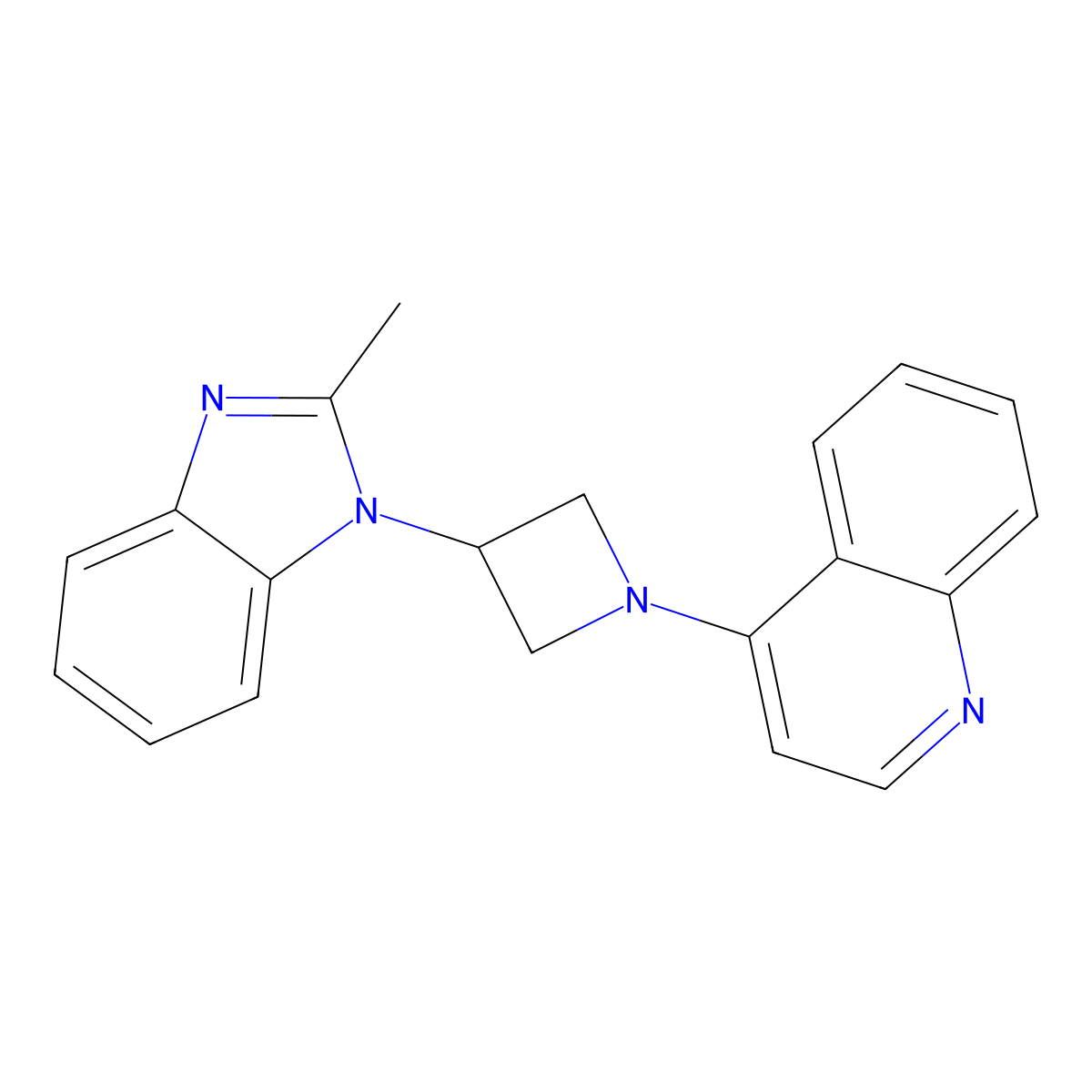 4-[3-(2-methyl-1H-1,3-benzodiazol-1-yl)azetidin-1-yl]quinoline molecular structure, CAS 2380191-22-8