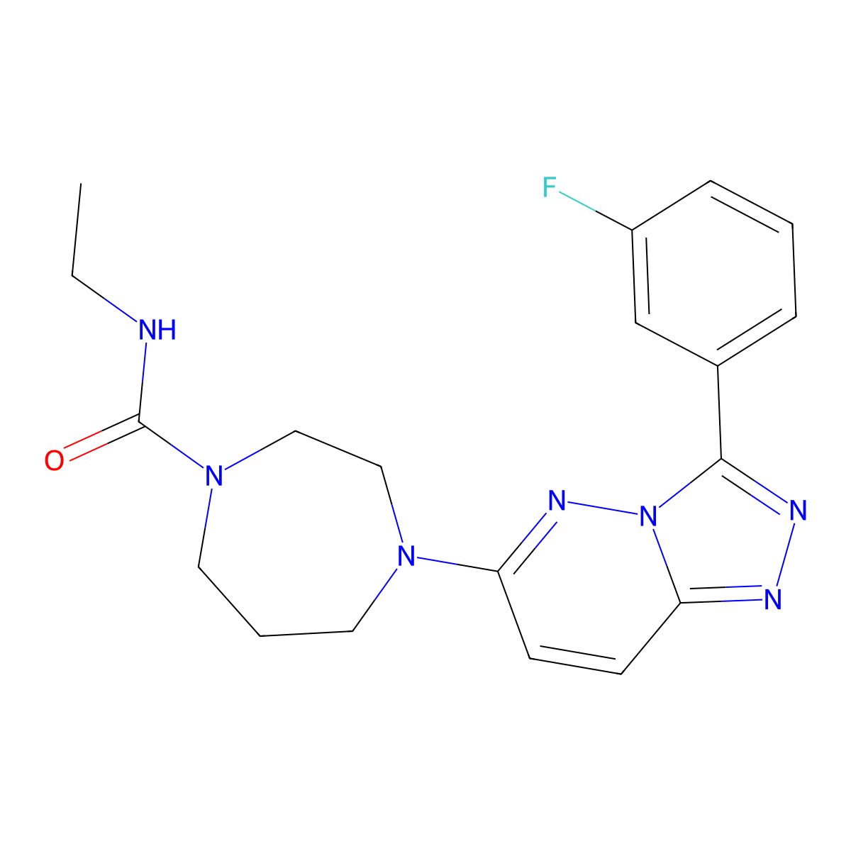 N-Ethyl-4-[3-(3-fluorophenyl)-[1,2,4]triazolo[4,3-b]pyridazin-6-yl]-1,4-diazepane-1-carboxamide molecular structure, CAS 2380191-23-9