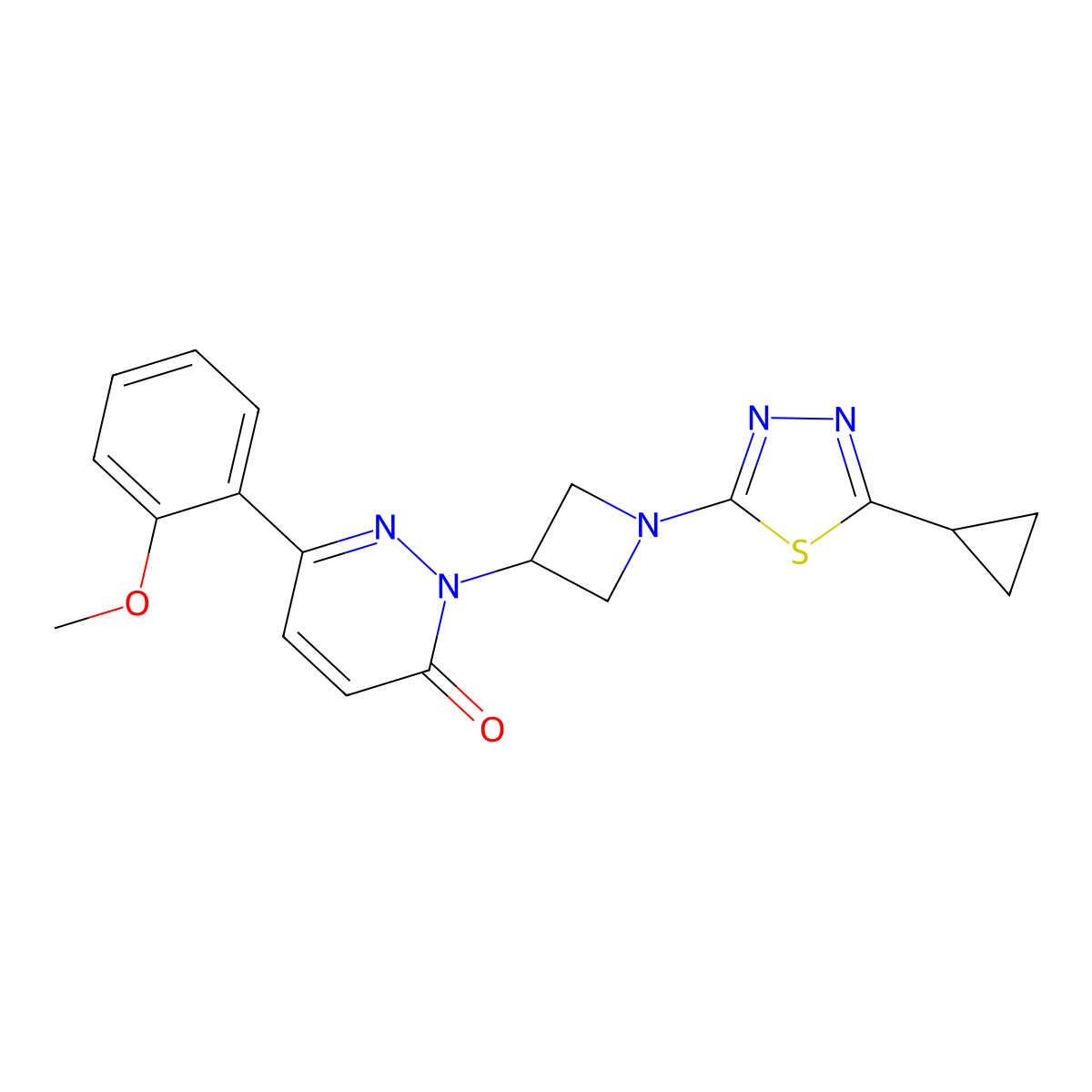 2-[1-(5-Cyclopropyl-1,3,4-thiadiazol-2-yl)azetidin-3-yl]-6-(2-methoxyphenyl)-2,3-dihydropyridazin-3-one molecular structure, CAS 2380191-25-1