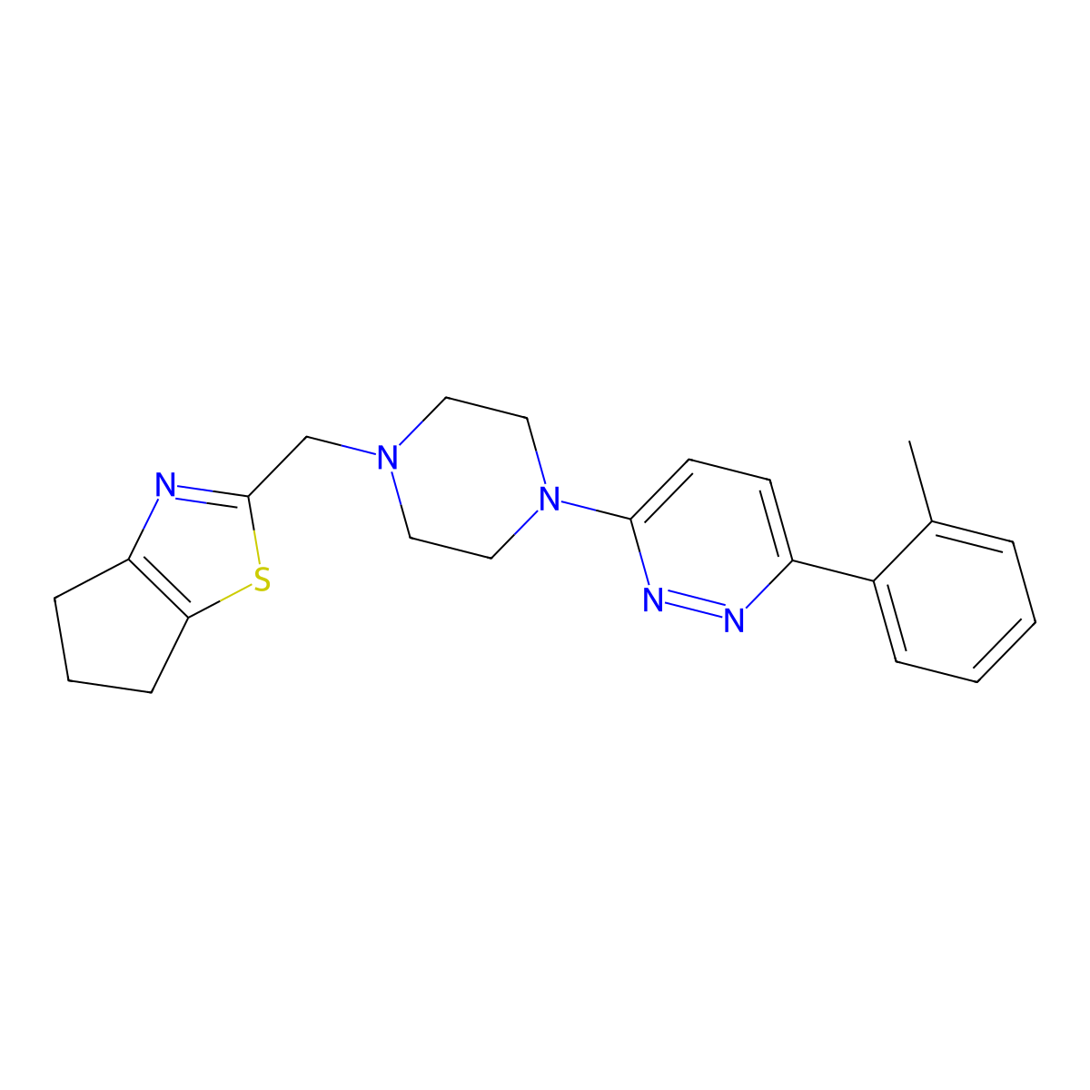 3-[4-({4H,5H,6H-cyclopenta[d][1,3]thiazol-2-yl}methyl)piperazin-1-yl]-6-(2-methylphenyl)pyridazine molecular structure, CAS 2380191-27-3