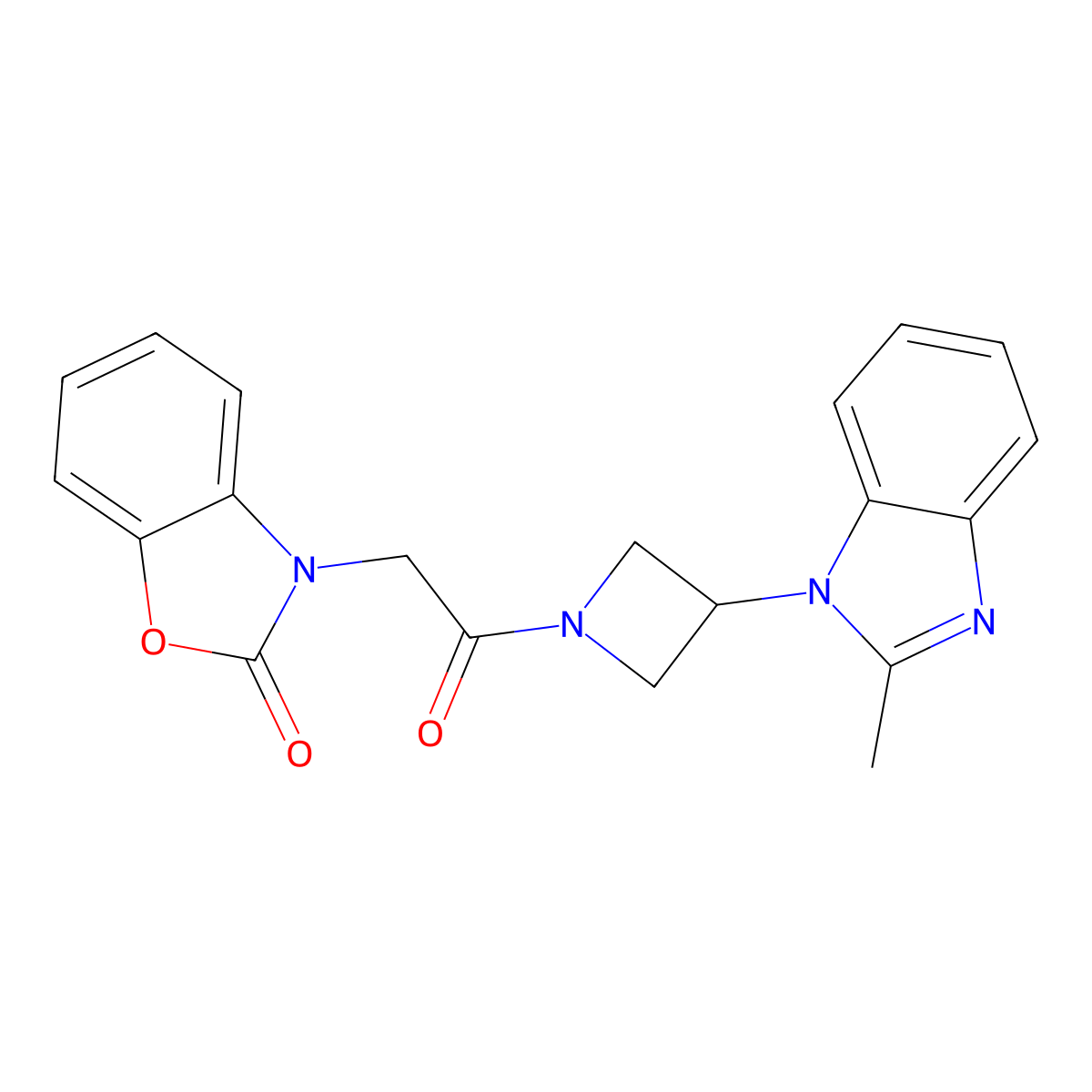 3-{2-[3-(2-methyl-1H-1,3-benzodiazol-1-yl)azetidin-1-yl]-2-oxoethyl}-2,3-dihydro-1,3-benzoxazol-2-one molecular structure, CAS 2380191-28-4