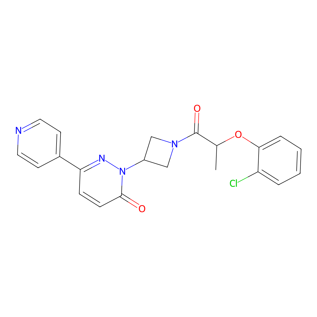 2-{1-[2-(2-Chlorophenoxy)propanoyl]azetidin-3-yl}-6-(pyridin-4-yl)-2,3-dihydropyridazin-3-one molecular structure, CAS 2380191-33-1