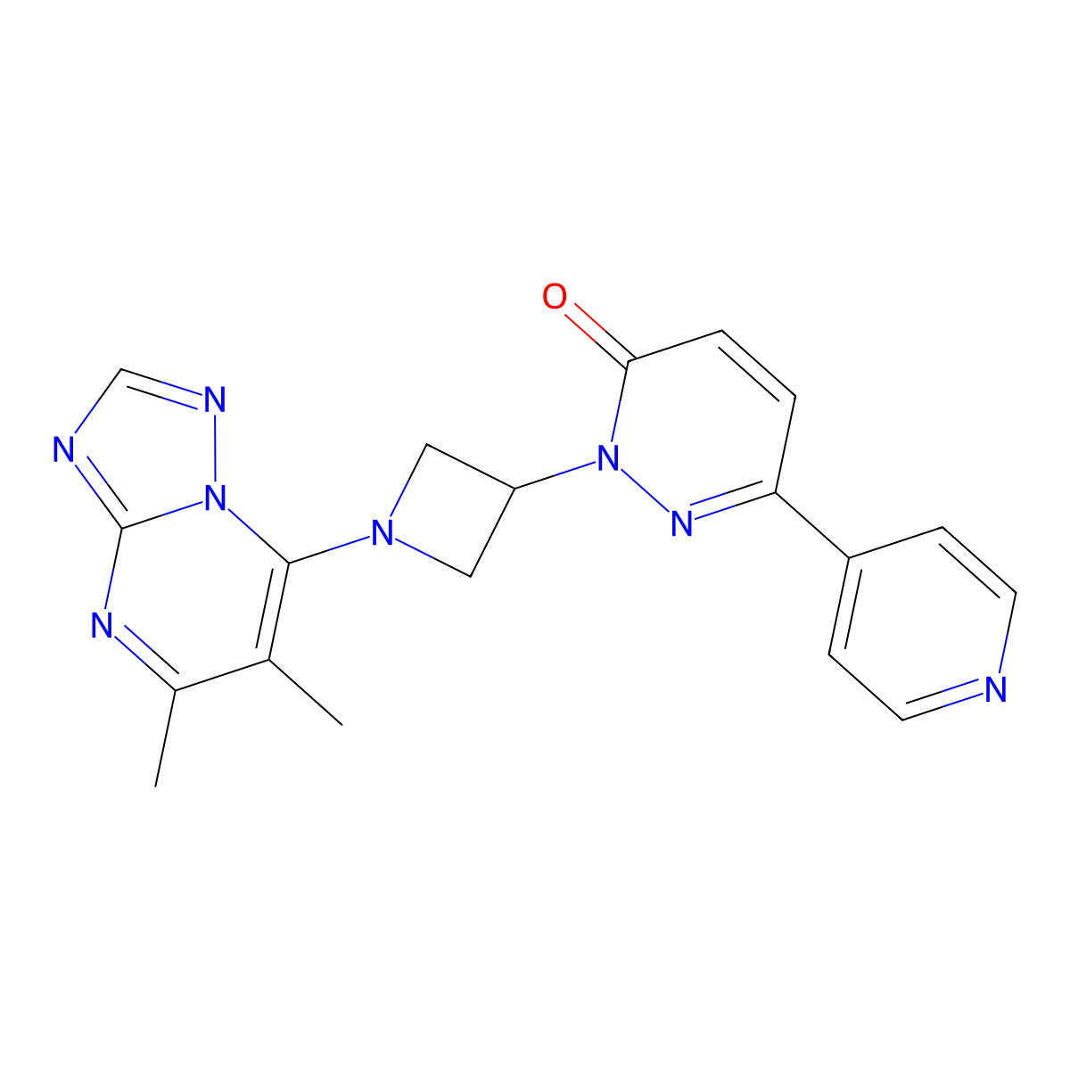 2-(1-{5,6-Dimethyl-[1,2,4]triazolo[1,5-a]pyrimidin-7-yl}azetidin-3-yl)-6-(pyridin-4-yl)-2,3-dihydropyridazin-3-one molecular structure, CAS 2380191-38-6