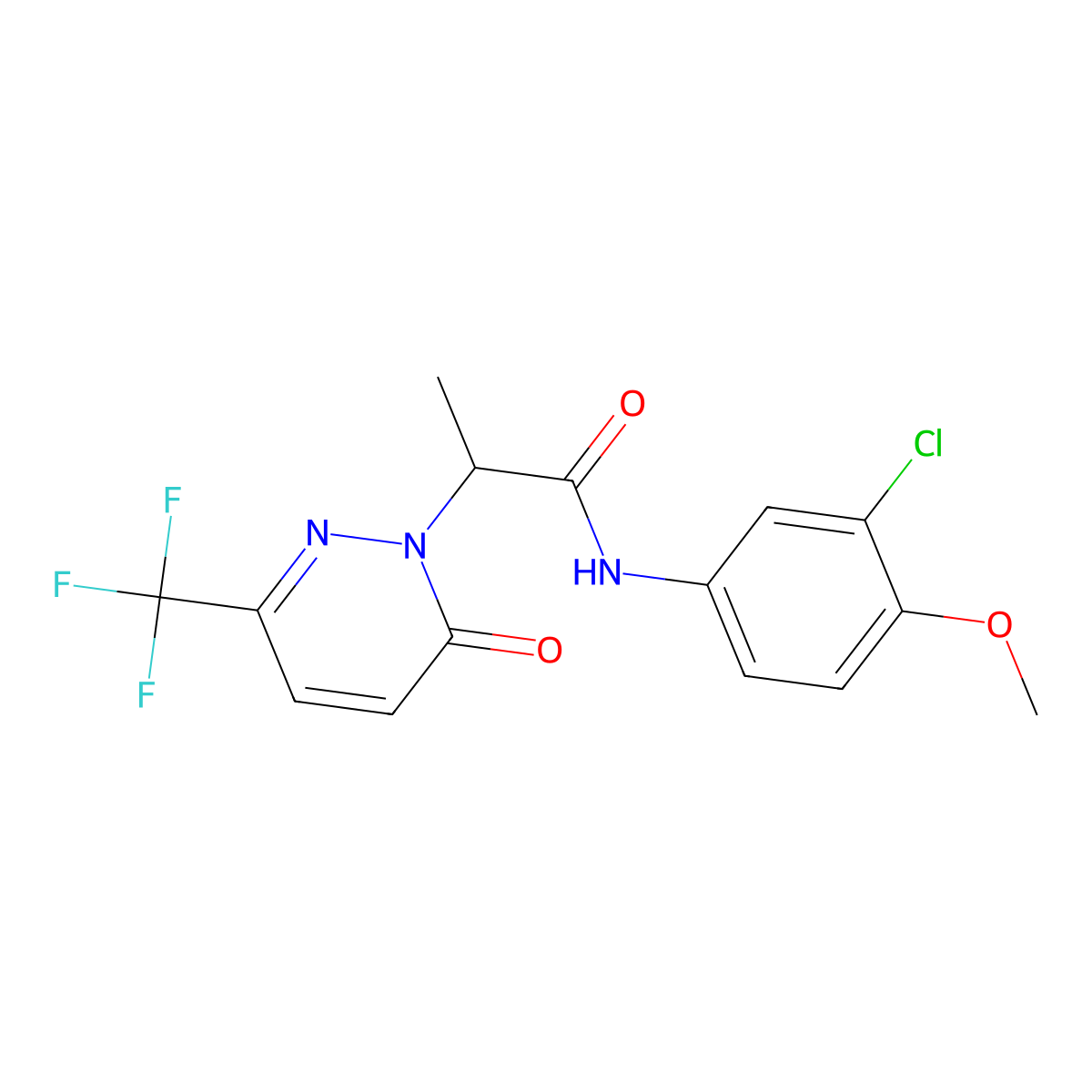 N-(3-chloro-4-methoxyphenyl)-2-[6-oxo-3-(trifluoromethyl)-1,6-dihydropyridazin-1-yl]propanamide molecular structure, CAS 2380191-40-0