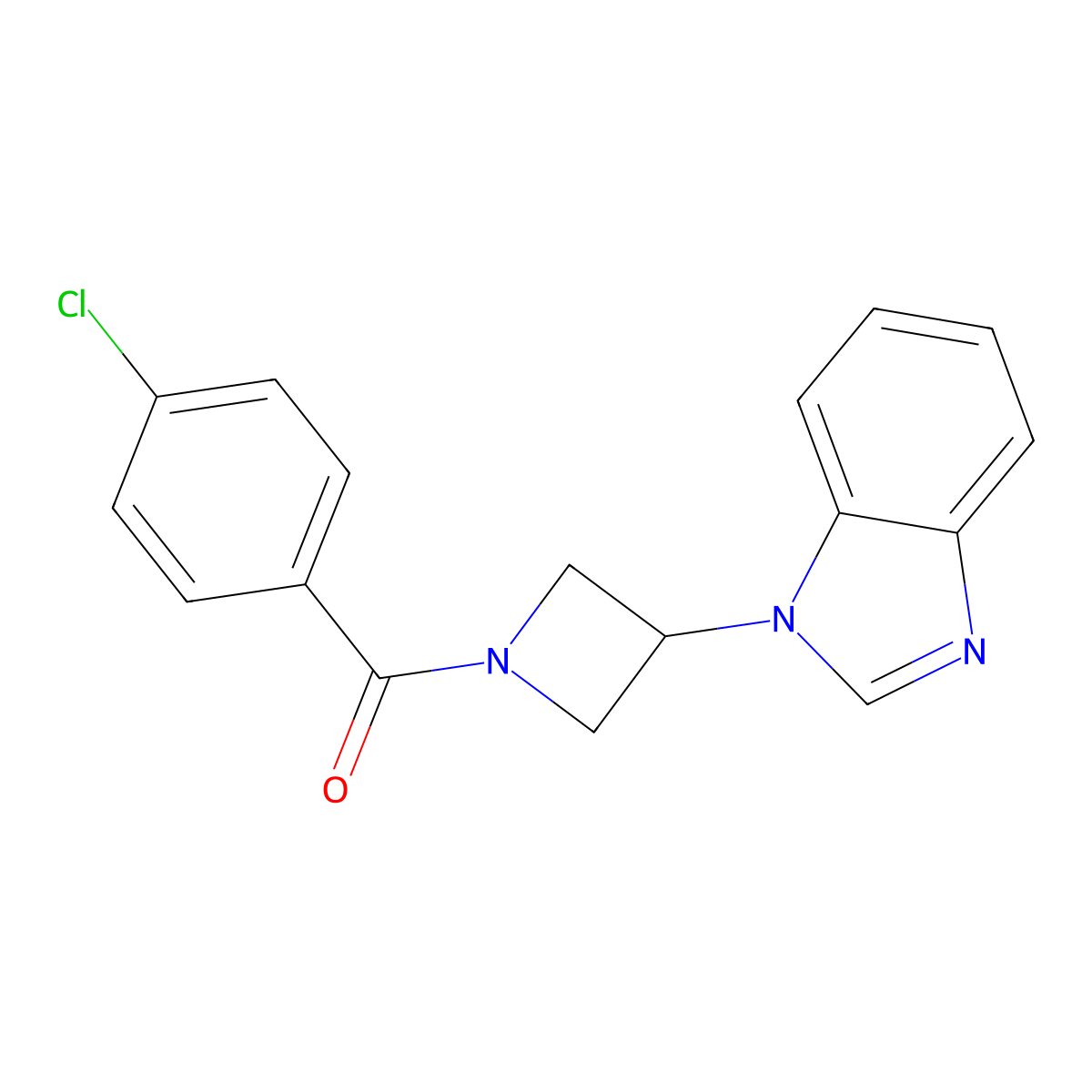 1-[1-(4-chlorobenzoyl)azetidin-3-yl]-1H-1,3-benzodiazole molecular structure, CAS 2380191-61-5