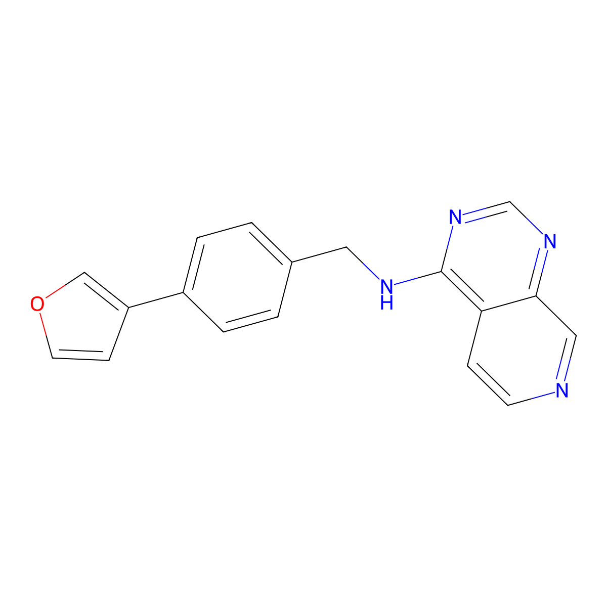 N-{[4-(furan-3-yl)phenyl]methyl}pyrido[3,4-d]pyrimidin-4-amine molecular structure, CAS 2380191-66-0