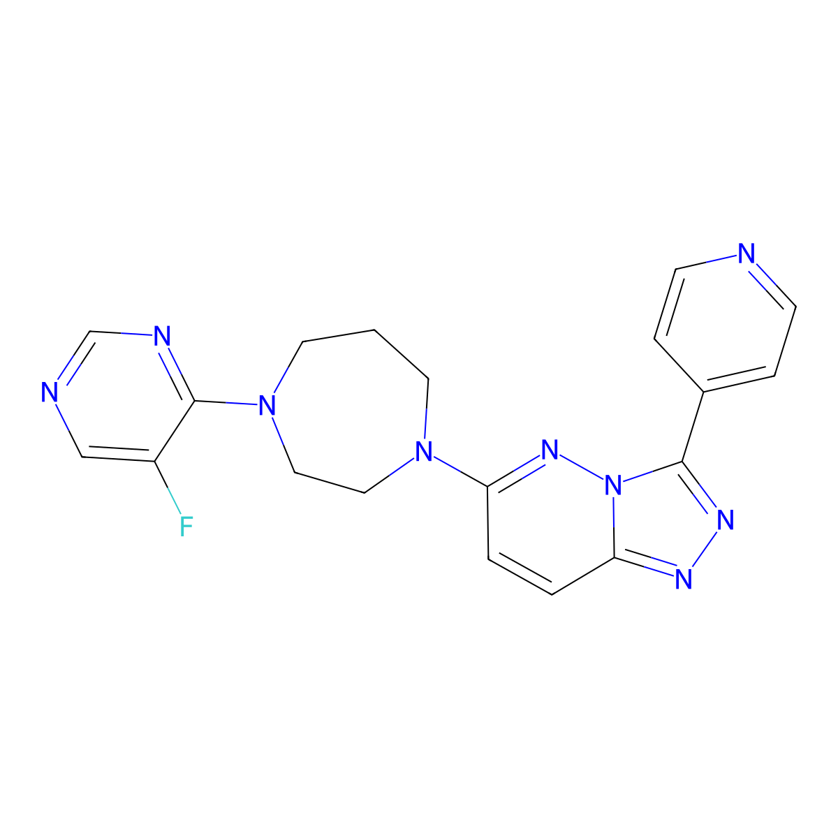 1-(5-Fluoropyrimidin-4-yl)-4-[3-(pyridin-4-yl)-[1,2,4]triazolo[4,3-b]pyridazin-6-yl]-1,4-diazepane molecular structure, CAS 2380191-72-8