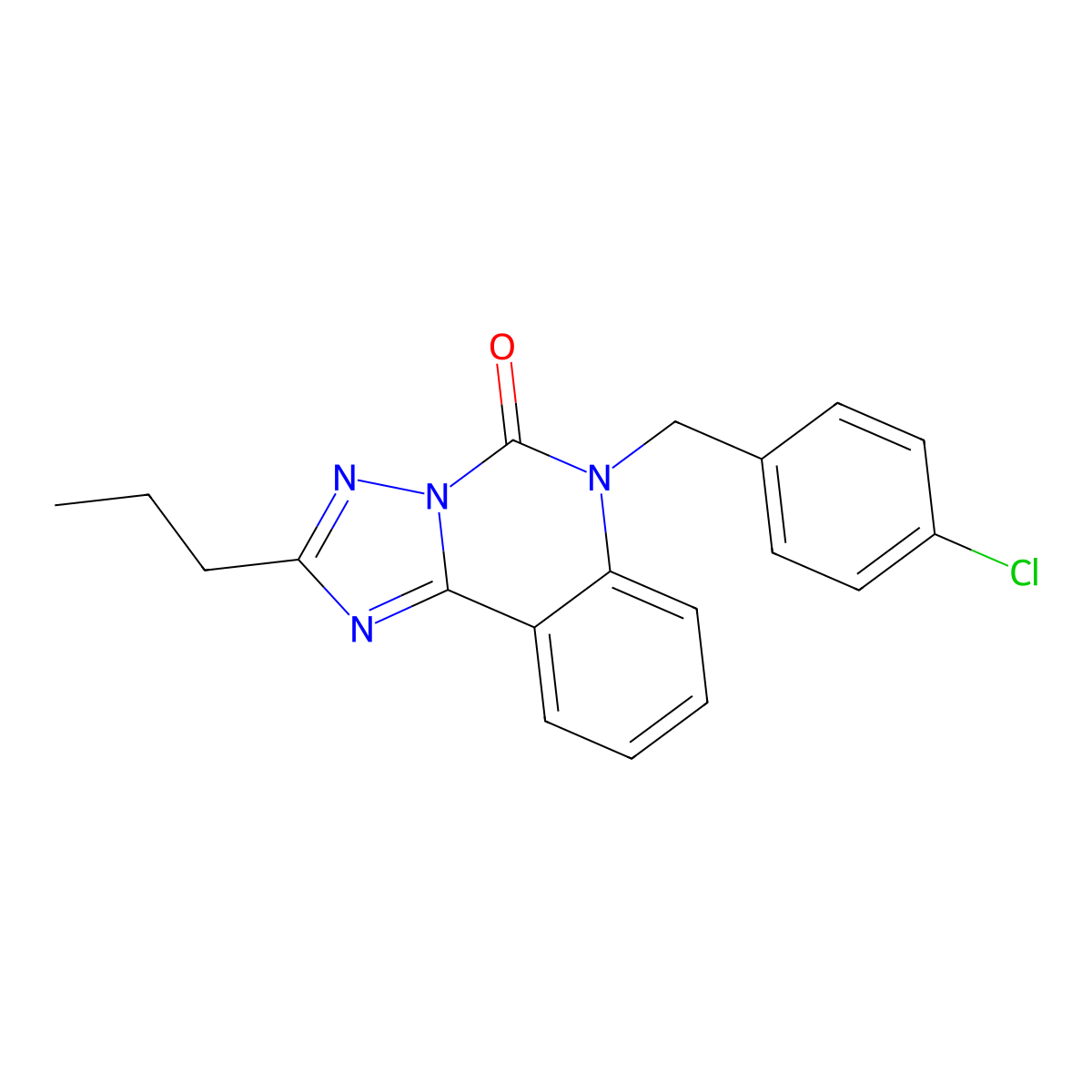 6-[(4-Chlorophenyl)methyl]-2-propyl-[1,2,4]triazolo[1,5-c]quinazolin-5-one molecular structure, CAS 2380191-75-1