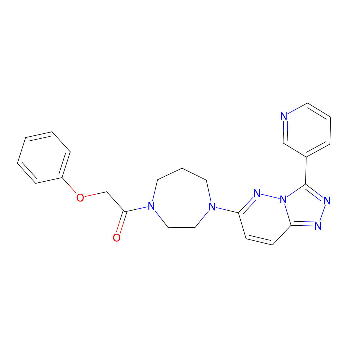 2-Phenoxy-1-{4-[3-(pyridin-3-yl)-[1,2,4]triazolo[4,3-b]pyridazin-6-yl]-1,4-diazepan-1-yl}ethan-1-one molecular structure, CAS 2380191-87-5
