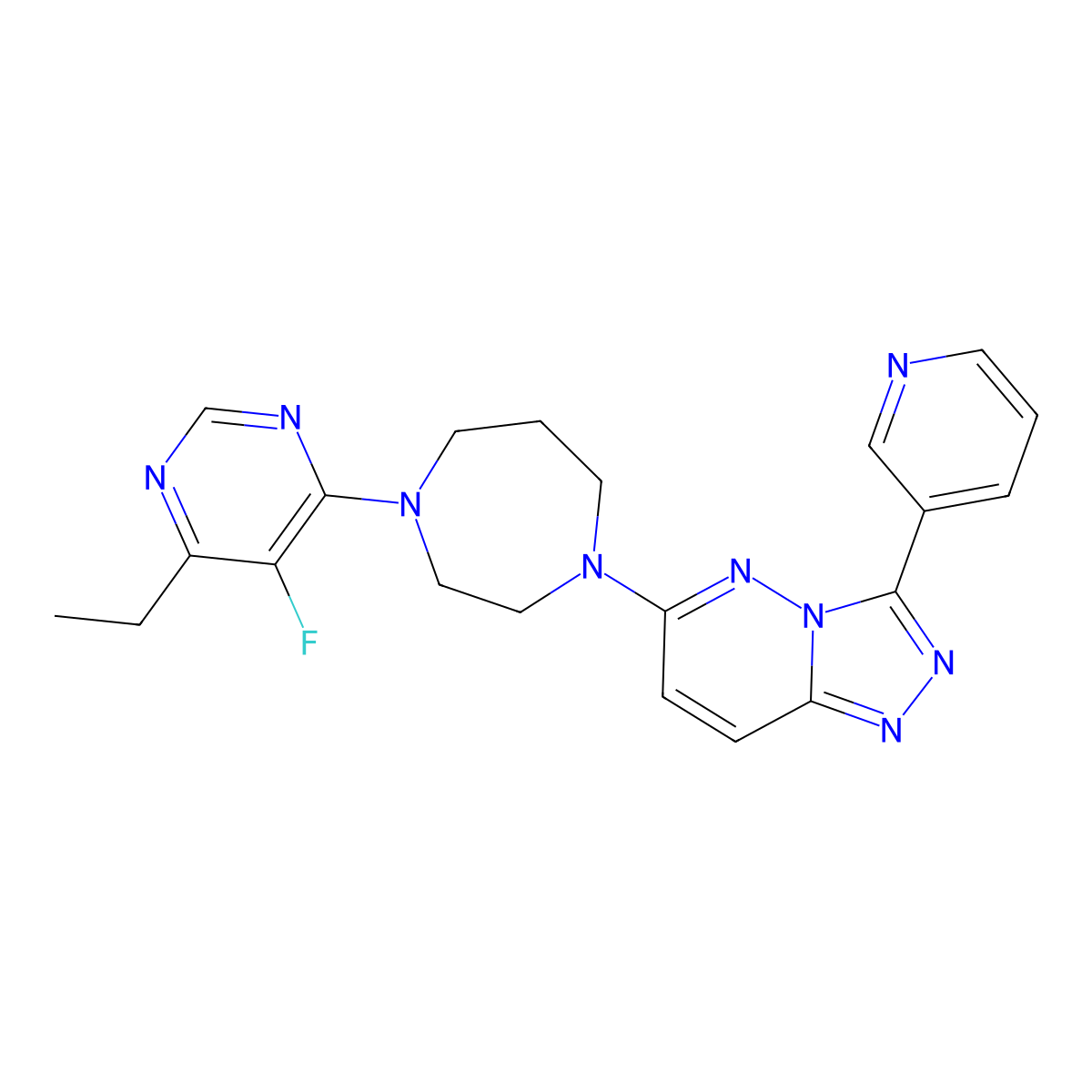 1-(6-Ethyl-5-fluoropyrimidin-4-yl)-4-[3-(pyridin-3-yl)-[1,2,4]triazolo[4,3-b]pyridazin-6-yl]-1,4-diazepane molecular structure, CAS 2380191-91-1