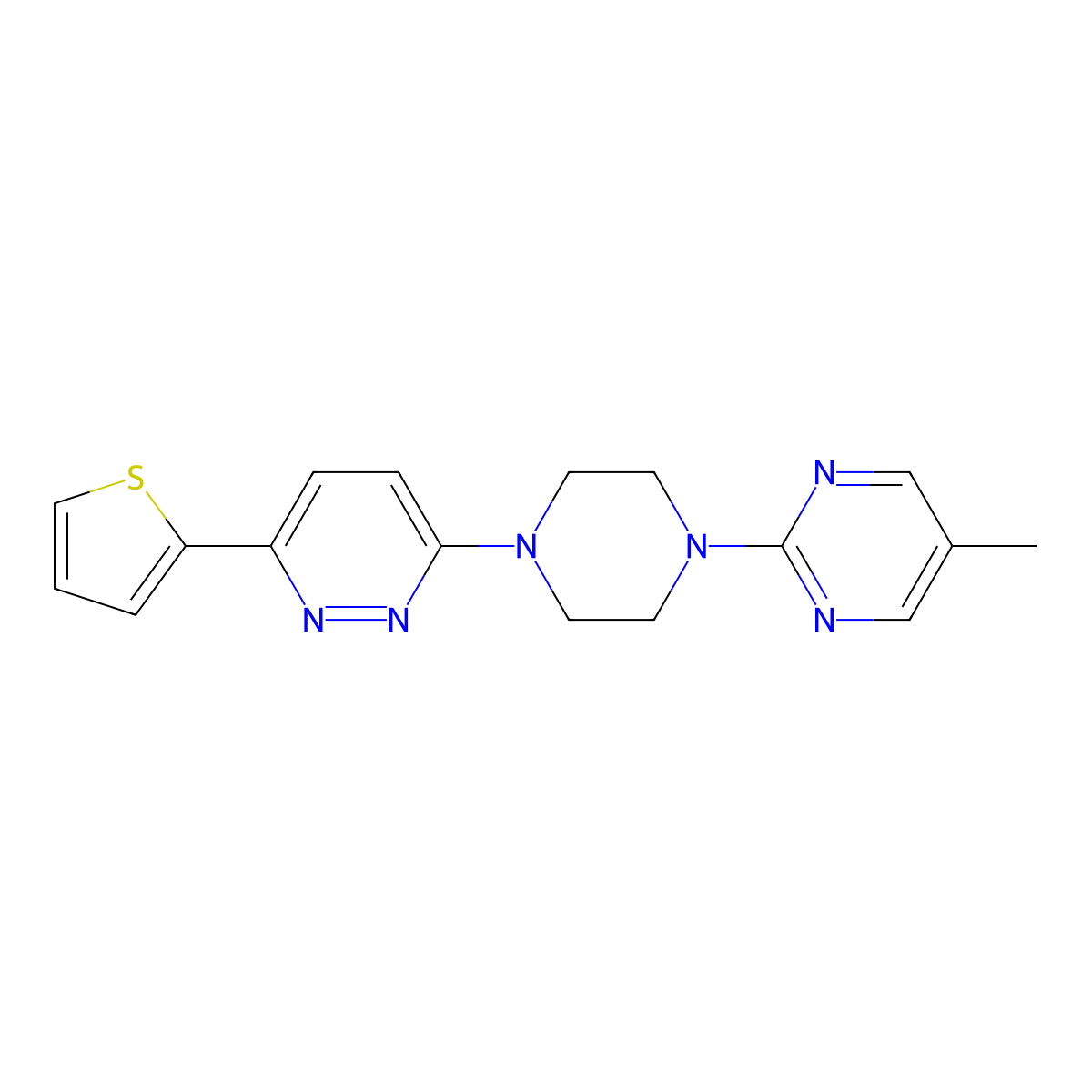 3-[4-(5-Methylpyrimidin-2-yl)piperazin-1-yl]-6-(thiophen-2-yl)pyridazine molecular structure, CAS 2380191-95-5