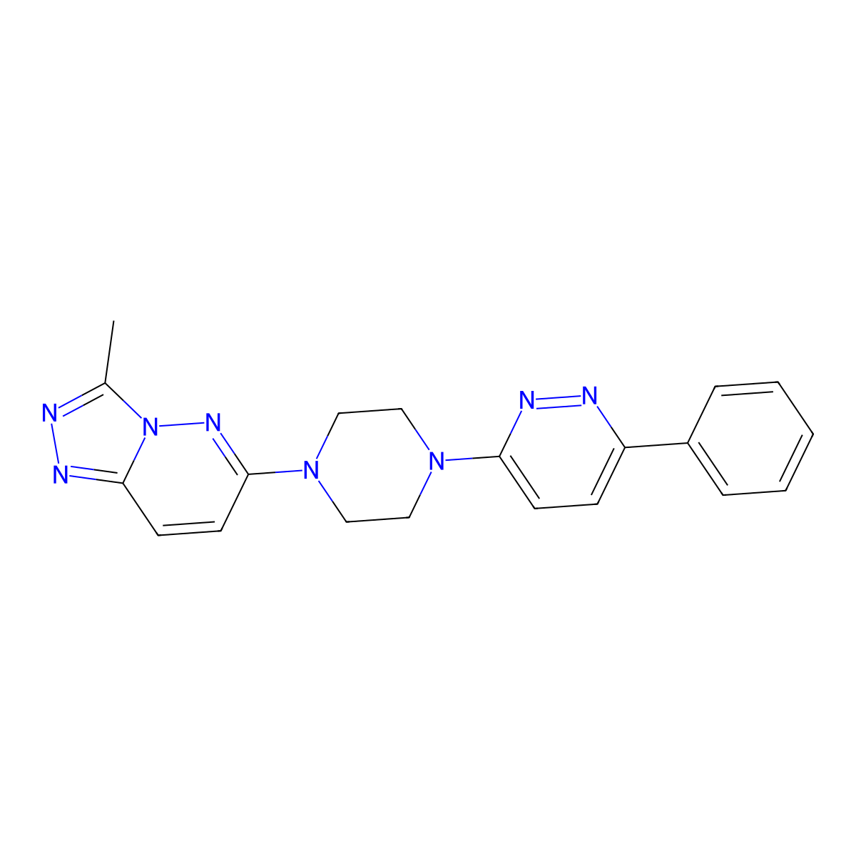3-(4-{3-Methyl-[1,2,4]triazolo[4,3-b]pyridazin-6-yl}piperazin-1-yl)-6-phenylpyridazine molecular structure, CAS 2380191-98-8