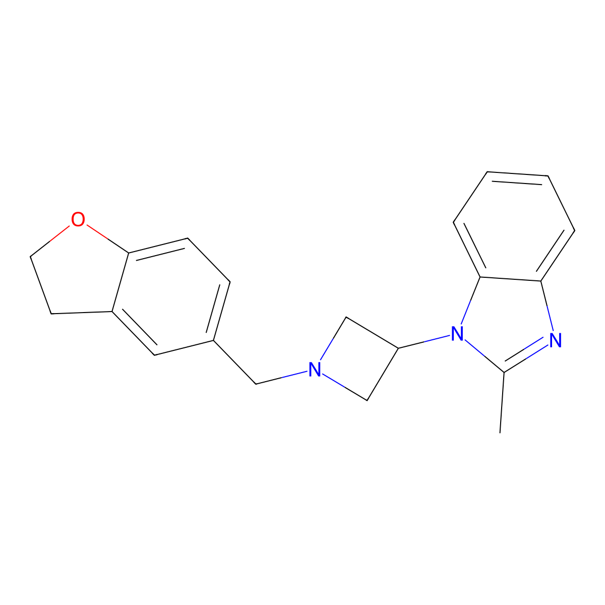 1-{1-[(2,3-dihydro-1-benzofuran-5-yl)methyl]azetidin-3-yl}-2-methyl-1H-1,3-benzodiazole molecular structure, CAS 2380191-99-9