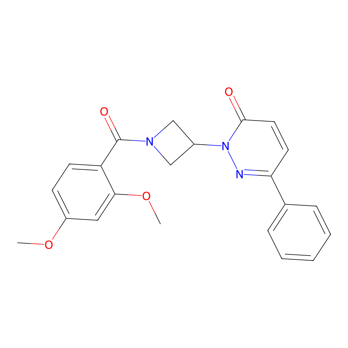 2-[1-(2,4-Dimethoxybenzoyl)azetidin-3-yl]-6-phenyl-2,3-dihydropyridazin-3-one molecular structure, CAS 2380192-00-5