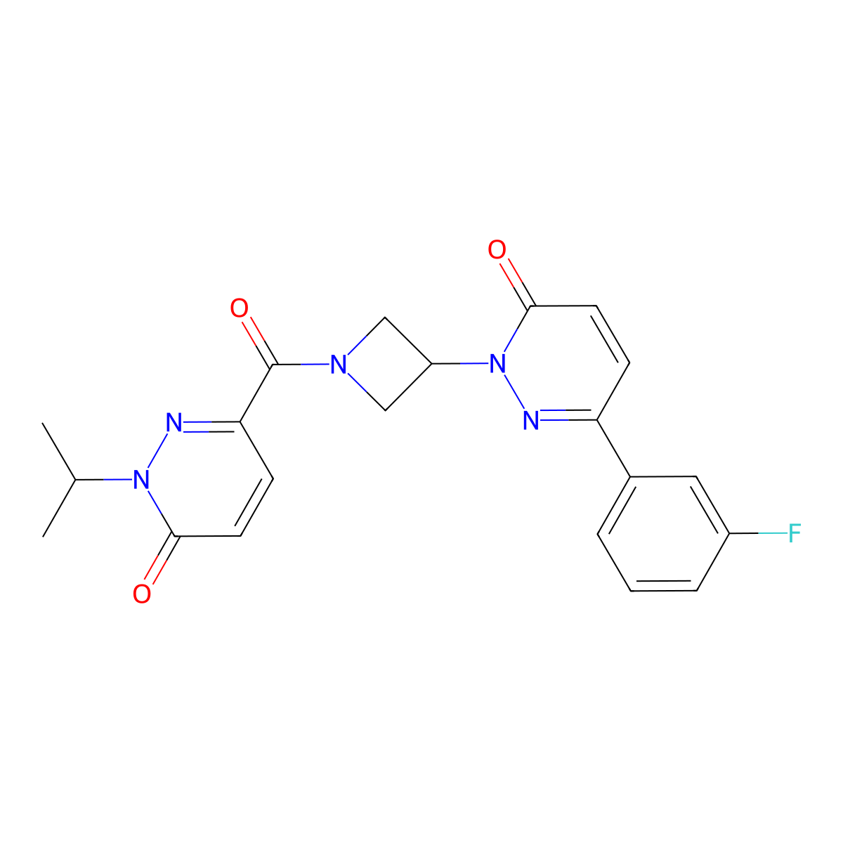 6-(3-Fluorophenyl)-2-{1-[6-oxo-1-(propan-2-yl)-1,6-dihydropyridazine-3-carbonyl]azetidin-3-yl}-2,3-dihydropyridazin-3-one molecular structure, CAS 2380192-06-1