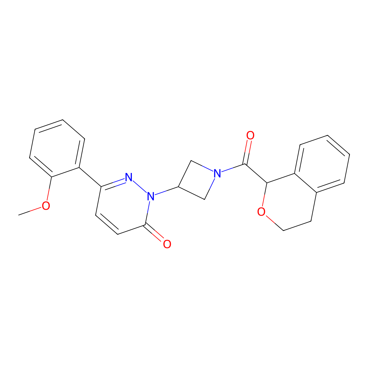 2-[1-(3,4-dihydro-1H-2-benzopyran-1-carbonyl)azetidin-3-yl]-6-(2-methoxyphenyl)-2,3-dihydropyridazin-3-one molecular structure, CAS 2380192-07-2