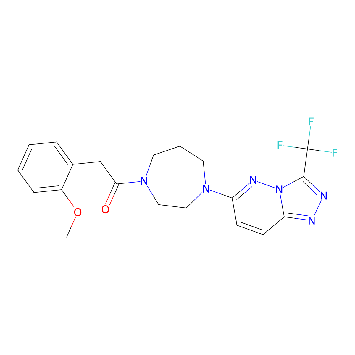 2-(2-Methoxyphenyl)-1-{4-[3-(trifluoromethyl)-[1,2,4]triazolo[4,3-b]pyridazin-6-yl]-1,4-diazepan-1-yl}ethan-1-one molecular structure, CAS 2380192-10-7