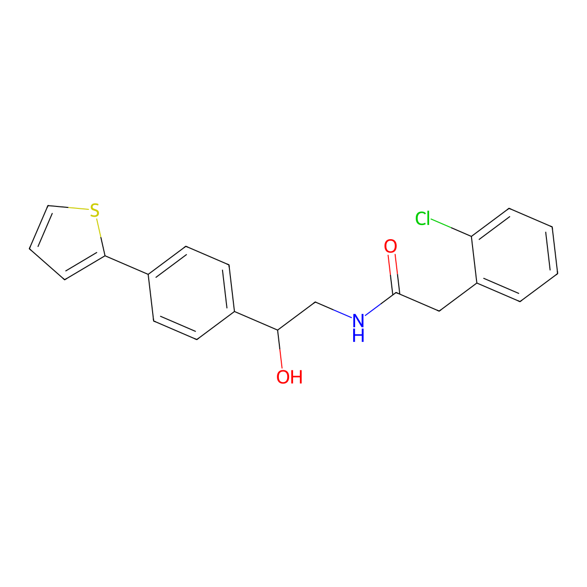 2-(2-chlorophenyl)-N-{2-hydroxy-2-[4-(thiophen-2-yl)phenyl]ethyl}acetamide molecular structure, CAS 2380192-15-2