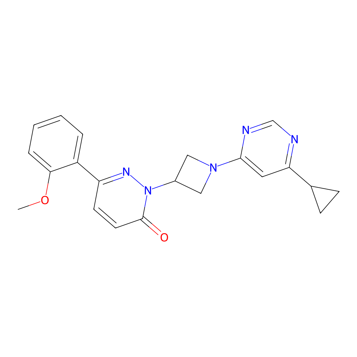 2-[1-(6-Cyclopropylpyrimidin-4-yl)azetidin-3-yl]-6-(2-methoxyphenyl)-2,3-dihydropyridazin-3-one molecular structure, CAS 2380192-20-9