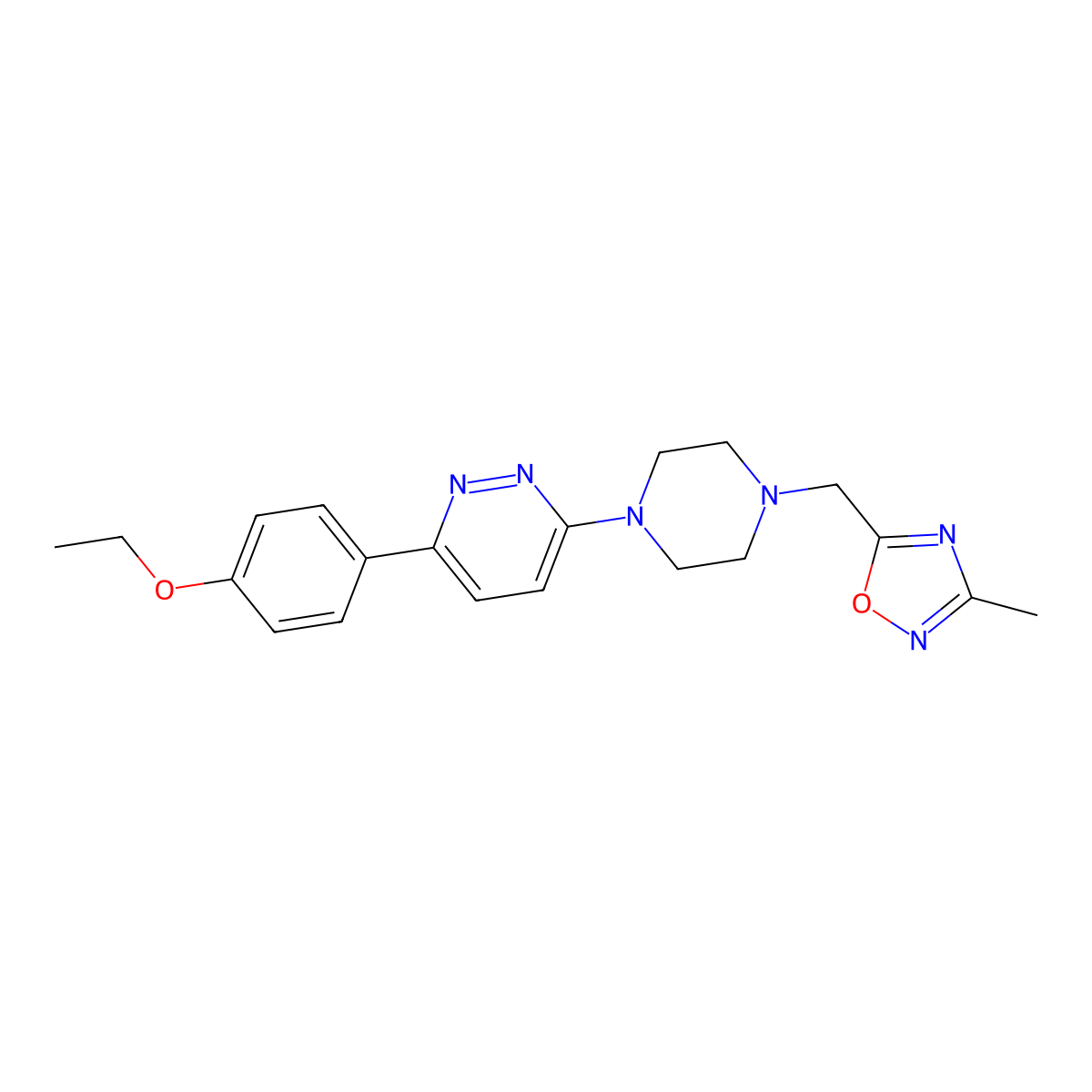 3-(4-Ethoxyphenyl)-6-{4-[(3-methyl-1,2,4-oxadiazol-5-yl)methyl]piperazin-1-yl}pyridazine molecular structure, CAS 2380192-24-3