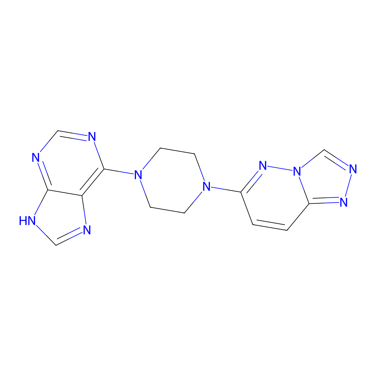 6-(4-{[1,2,4]triazolo[4,3-b]pyridazin-6-yl}piperazin-1-yl)-9H-purine molecular structure, CAS 2380192-25-4