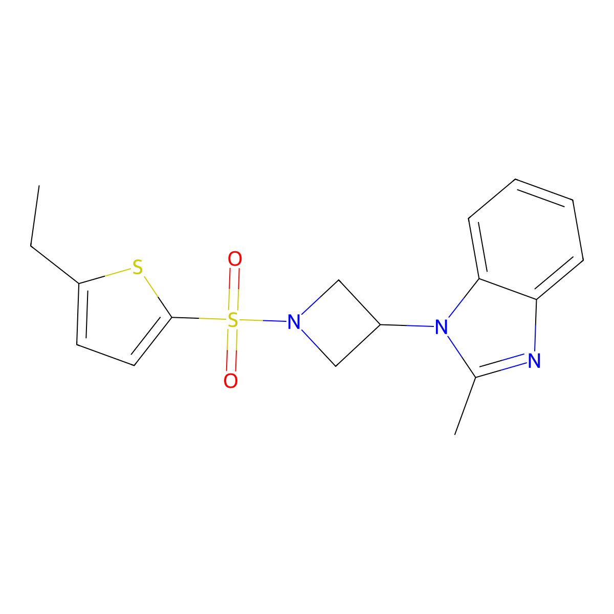 1-{1-[(5-ethylthiophen-2-yl)sulfonyl]azetidin-3-yl}-2-methyl-1H-1,3-benzodiazole molecular structure, CAS 2380192-29-8