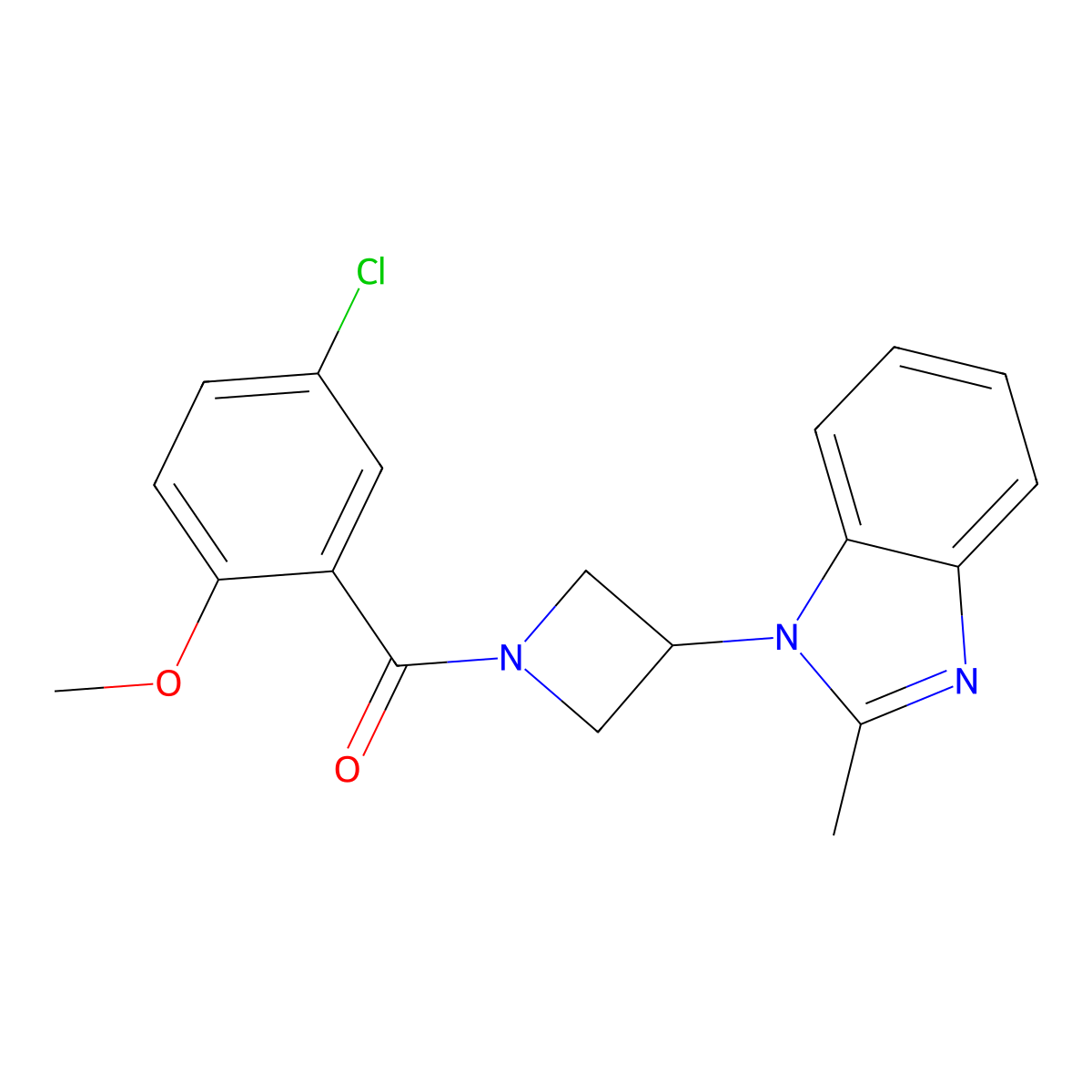 1-[1-(5-chloro-2-methoxybenzoyl)azetidin-3-yl]-2-methyl-1H-1,3-benzodiazole molecular structure, CAS 2380192-33-4