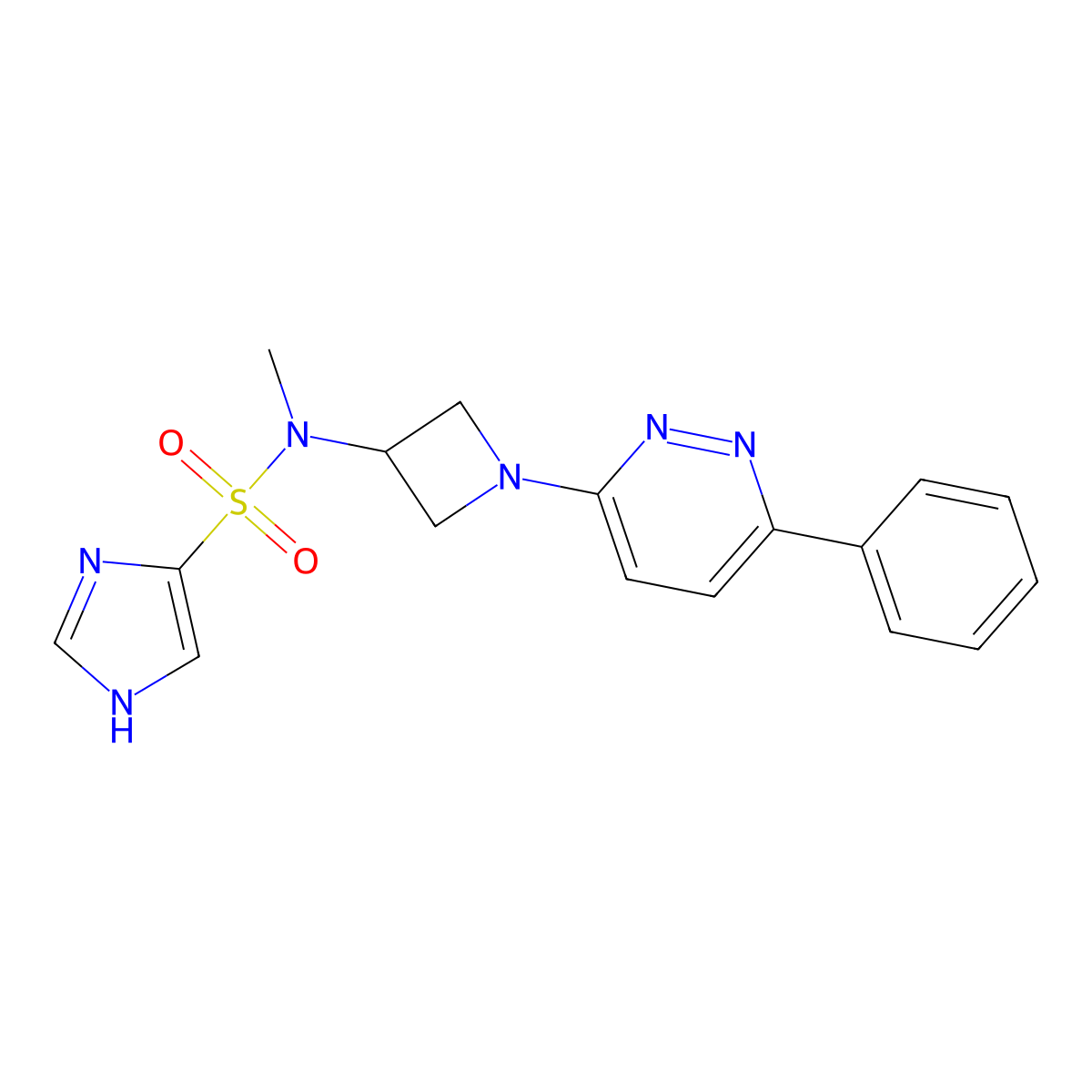 N-methyl-N-[1-(6-phenylpyridazin-3-yl)azetidin-3-yl]-1H-imidazole-4-sulfonamide molecular structure, CAS 2380192-36-7