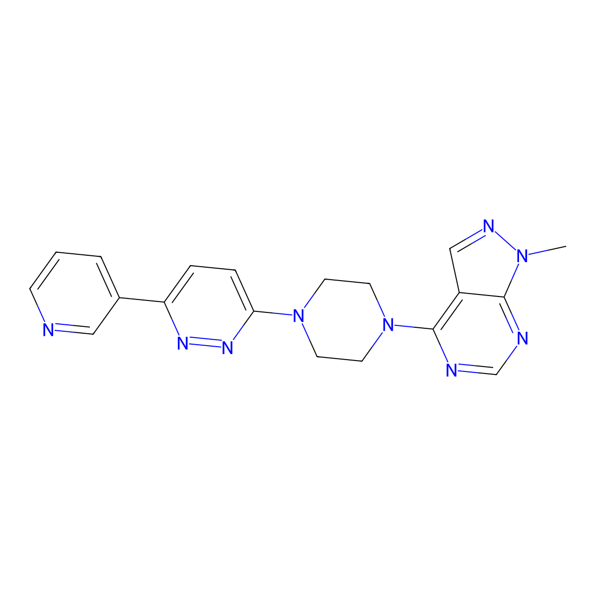 3-(4-{1-methyl-1H-pyrazolo[3,4-d]pyrimidin-4-yl}piperazin-1-yl)-6-(pyridin-3-yl)pyridazine molecular structure, CAS 2380192-39-0