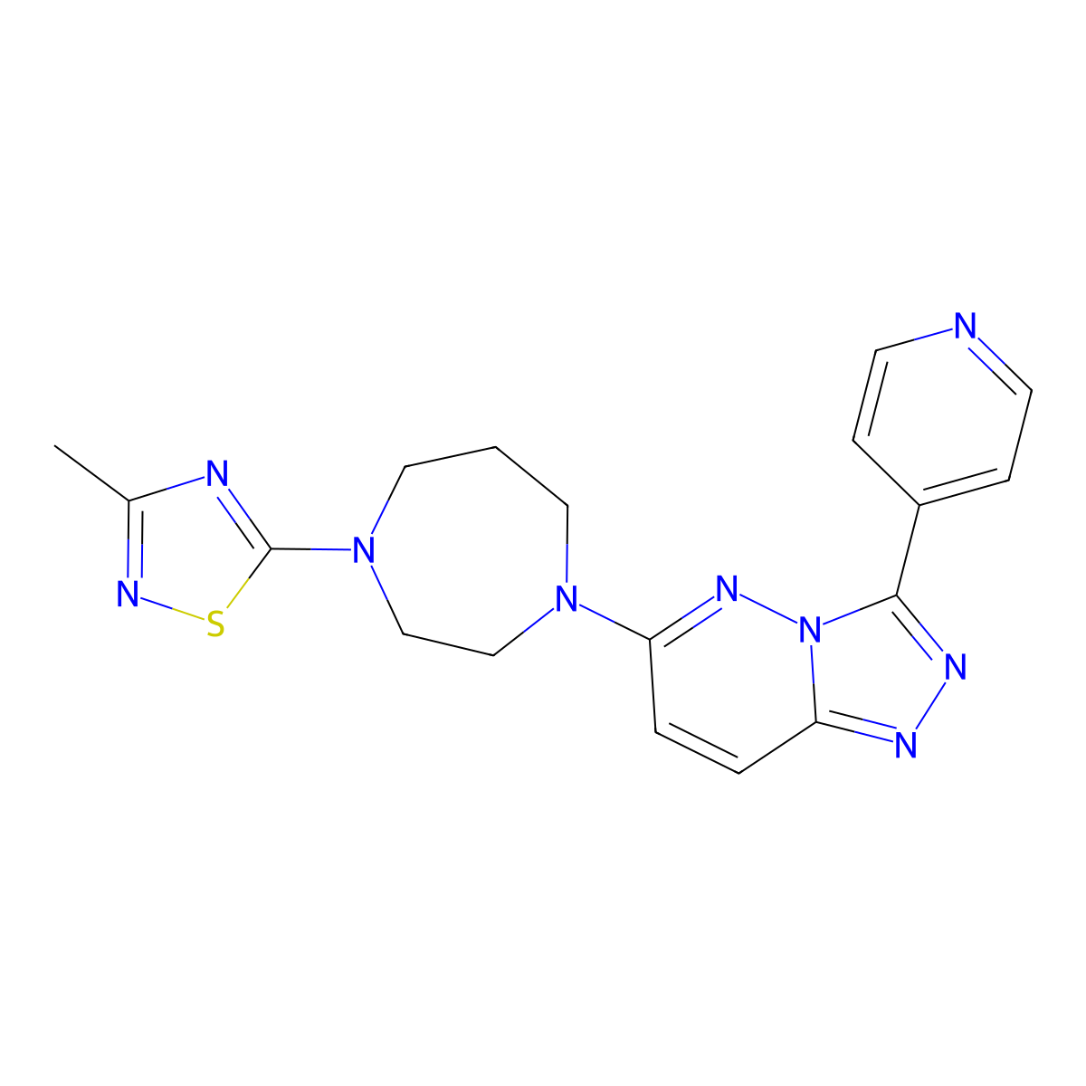 1-(3-Methyl-1,2,4-thiadiazol-5-yl)-4-[3-(pyridin-4-yl)-[1,2,4]triazolo[4,3-b]pyridazin-6-yl]-1,4-diazepane molecular structure, CAS 2380192-41-4