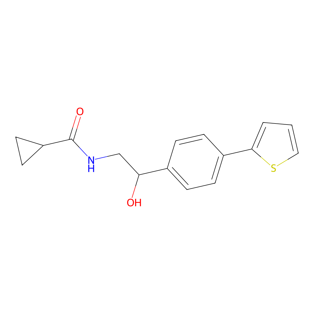 N-{2-hydroxy-2-[4-(thiophen-2-yl)phenyl]ethyl}cyclopropanecarboxamide molecular structure, CAS 2380192-42-5