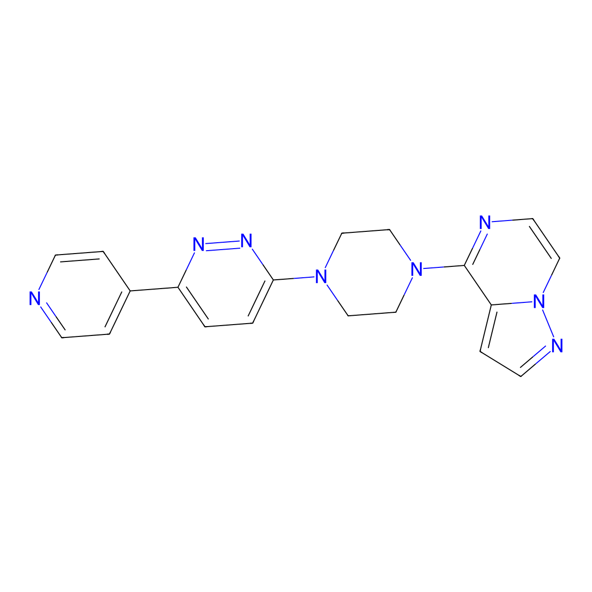 3-(4-{Pyrazolo[1,5-a]pyrazin-4-yl}piperazin-1-yl)-6-(pyridin-4-yl)pyridazine molecular structure, CAS 2380192-49-2