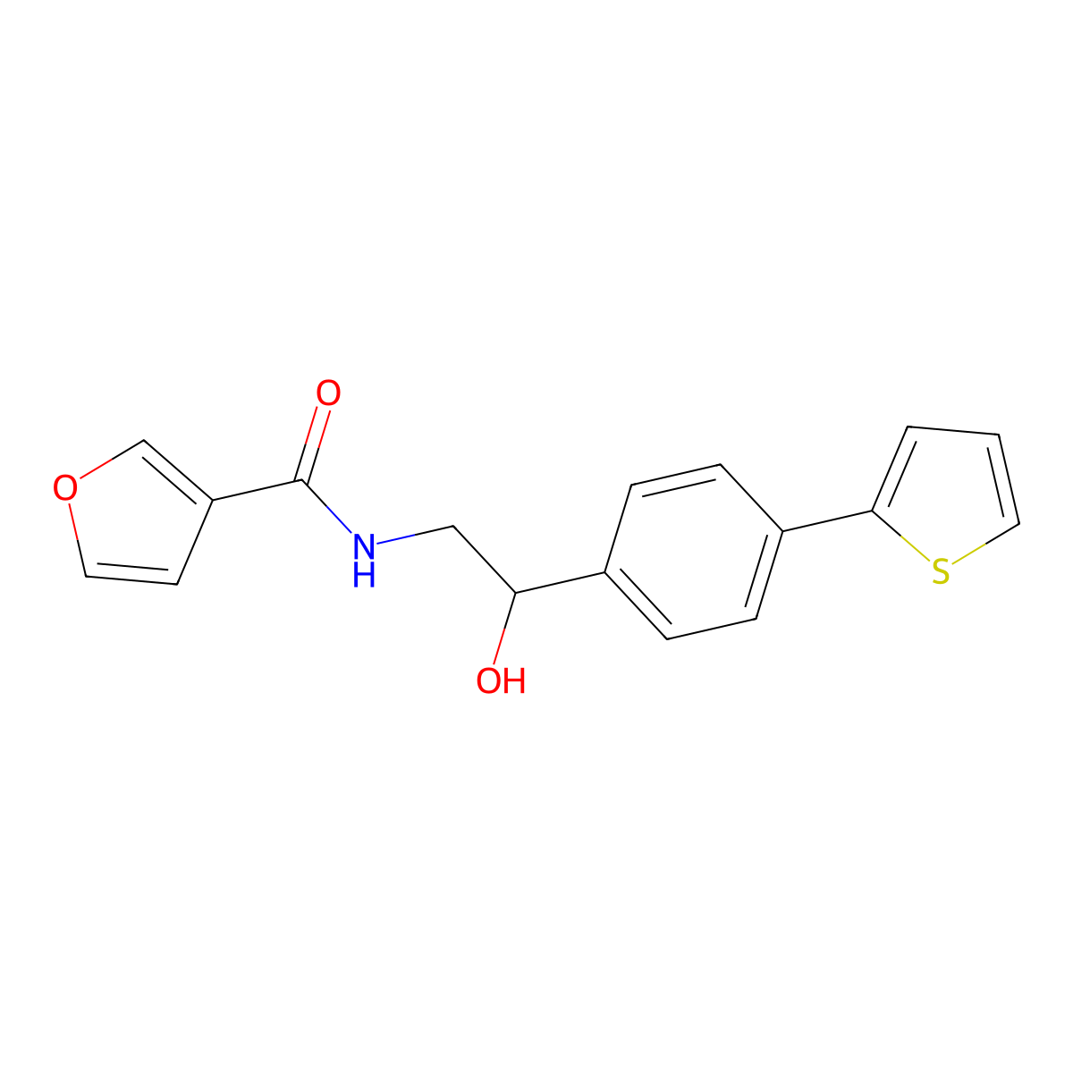 N-{2-hydroxy-2-[4-(thiophen-2-yl)phenyl]ethyl}furan-3-carboxamide molecular structure, CAS 2380192-51-6
