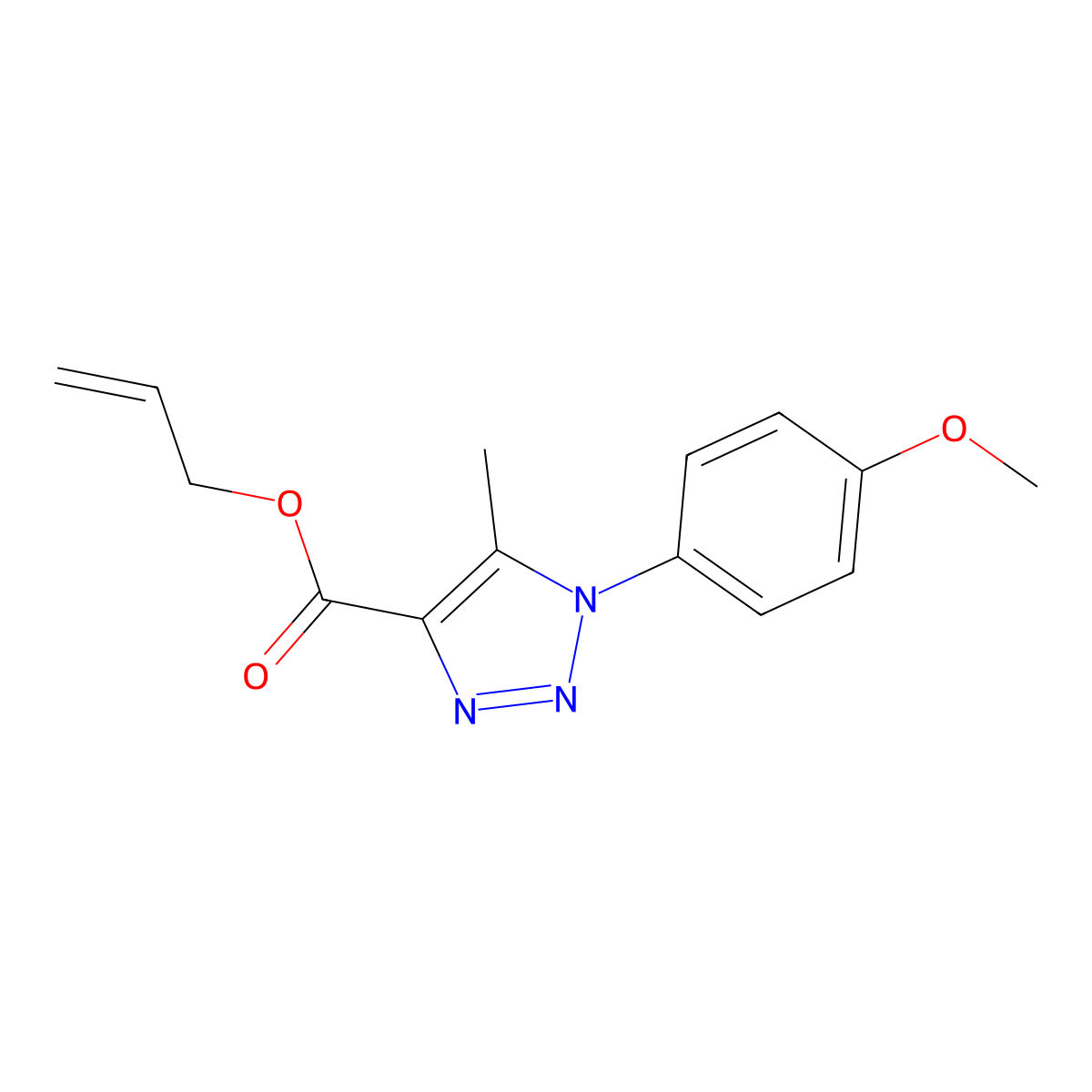 prop-2-en-1-yl 1-(4-methoxyphenyl)-5-methyl-1H-1,2,3-triazole-4-carboxylate molecular structure, CAS 2380192-54-9