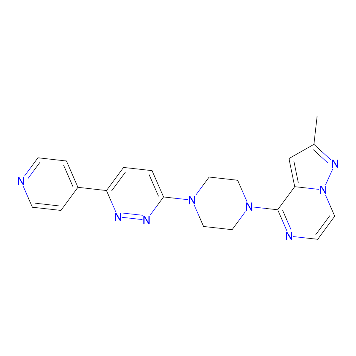 3-(4-{2-Methylpyrazolo[1,5-a]pyrazin-4-yl}piperazin-1-yl)-6-(pyridin-4-yl)pyridazine molecular structure, CAS 2380192-59-4