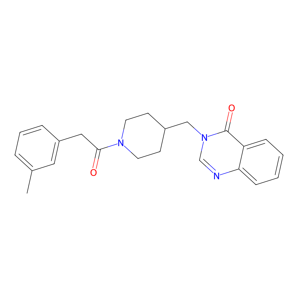 3-({1-[2-(3-Methylphenyl)acetyl]piperidin-4-yl}methyl)-3,4-dihydroquinazolin-4-one molecular structure, CAS 2380192-63-0