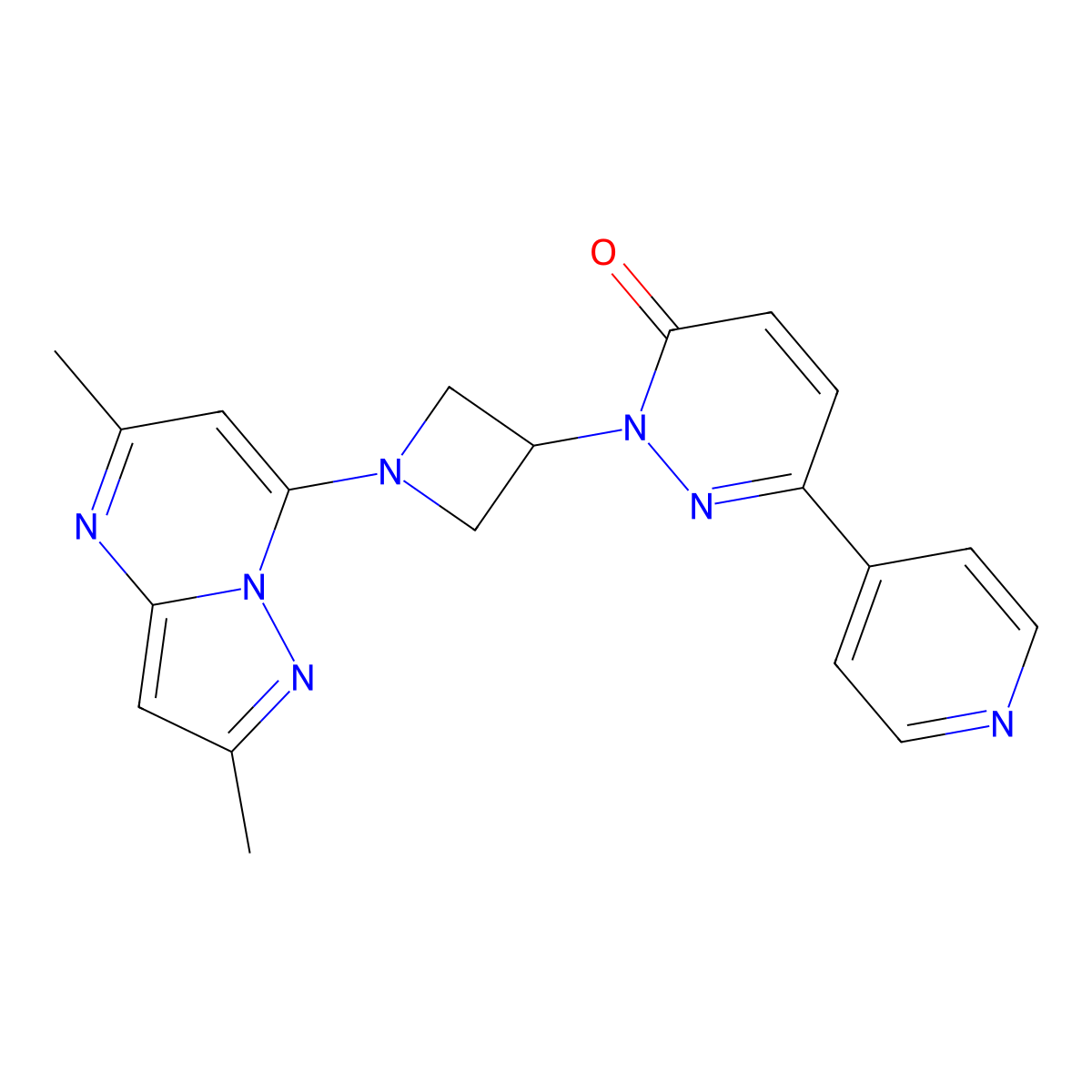 2-(1-{2,5-Dimethylpyrazolo[1,5-a]pyrimidin-7-yl}azetidin-3-yl)-6-(pyridin-4-yl)-2,3-dihydropyridazin-3-one molecular structure, CAS 2380192-77-6
