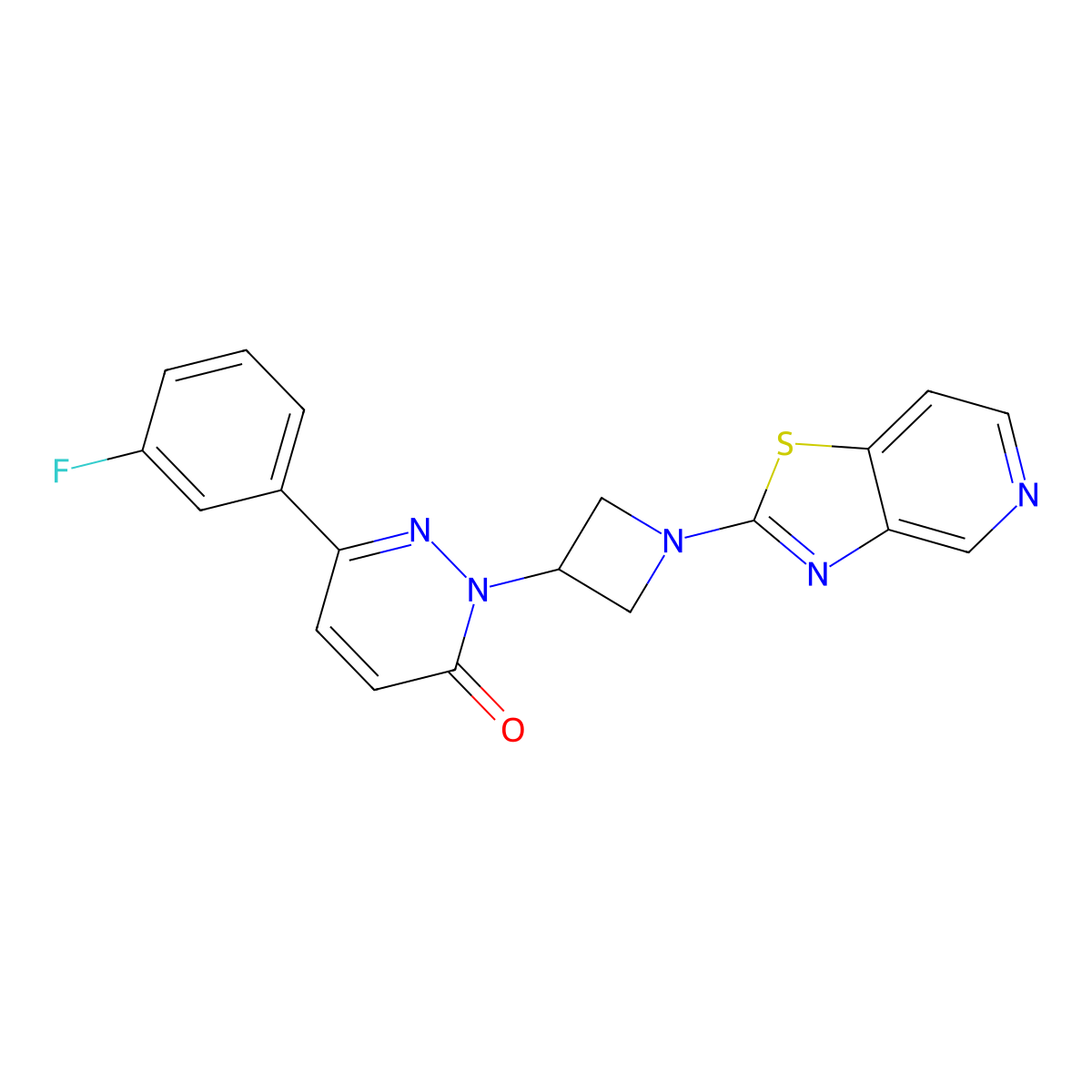 6-(3-Fluorophenyl)-2-(1-{[1,3]thiazolo[4,5-c]pyridin-2-yl}azetidin-3-yl)-2,3-dihydropyridazin-3-one molecular structure, CAS 2380192-81-2