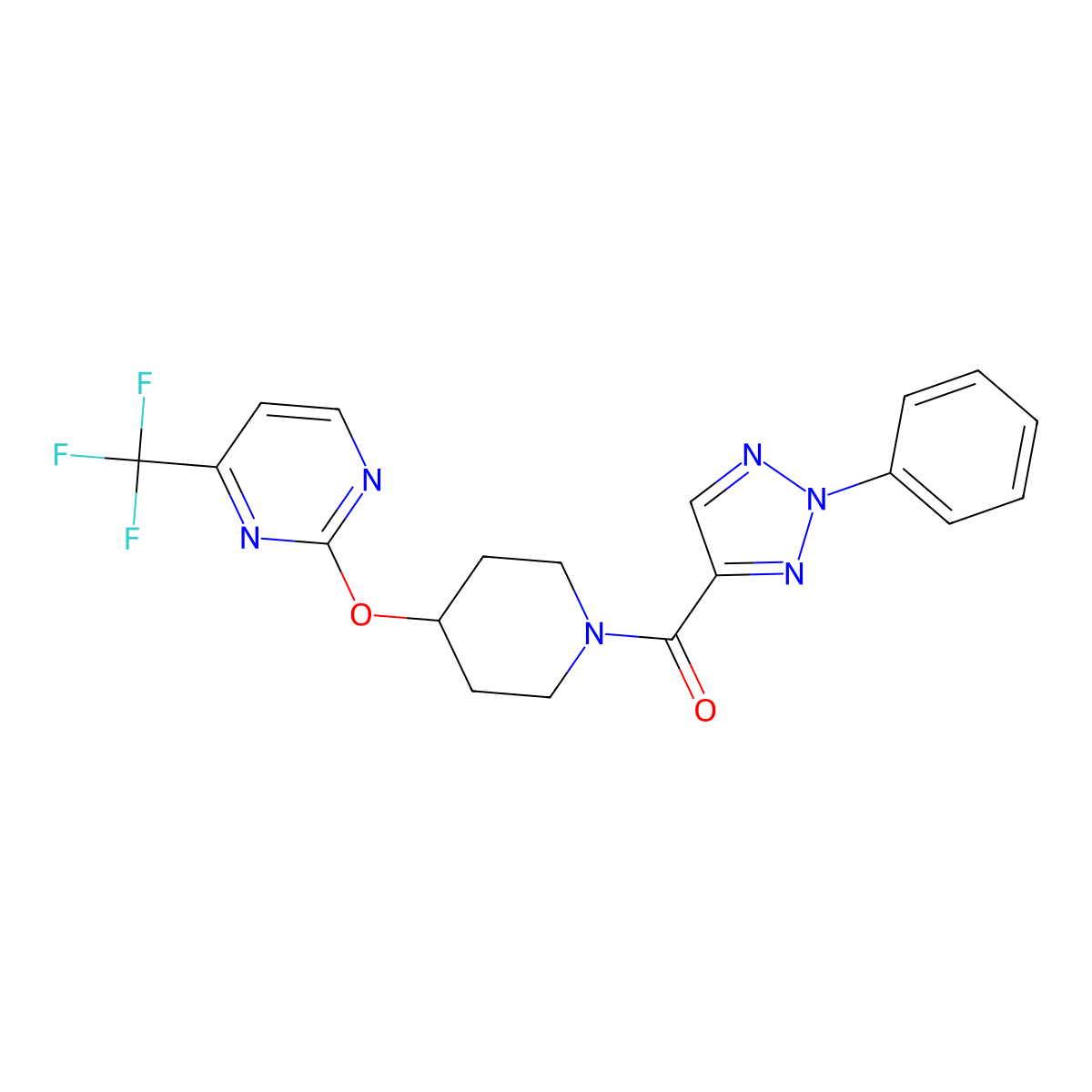 2-{[1-(2-phenyl-2H-1,2,3-triazole-4-carbonyl)piperidin-4-yl]oxy}-4-(trifluoromethyl)pyrimidine molecular structure, CAS 2380192-82-3