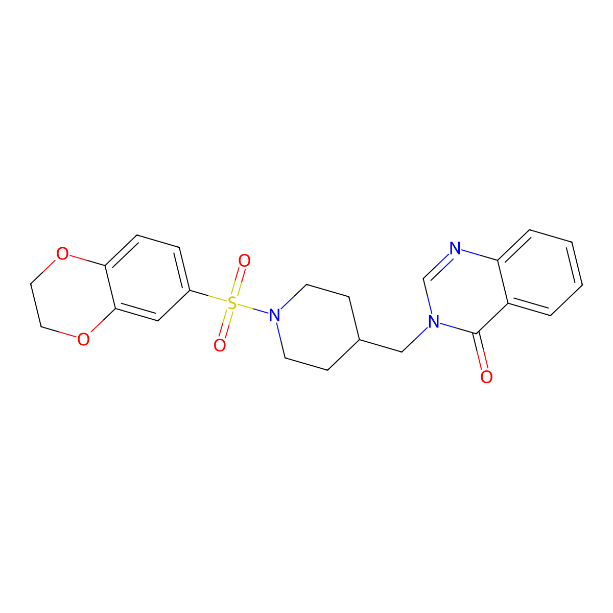 3-[[1-(2,3-Dihydro-1,4-benzodioxin-6-ylsulfonyl)piperidin-4-yl]methyl]quinazolin-4-one molecular structure, CAS 2380192-83-4