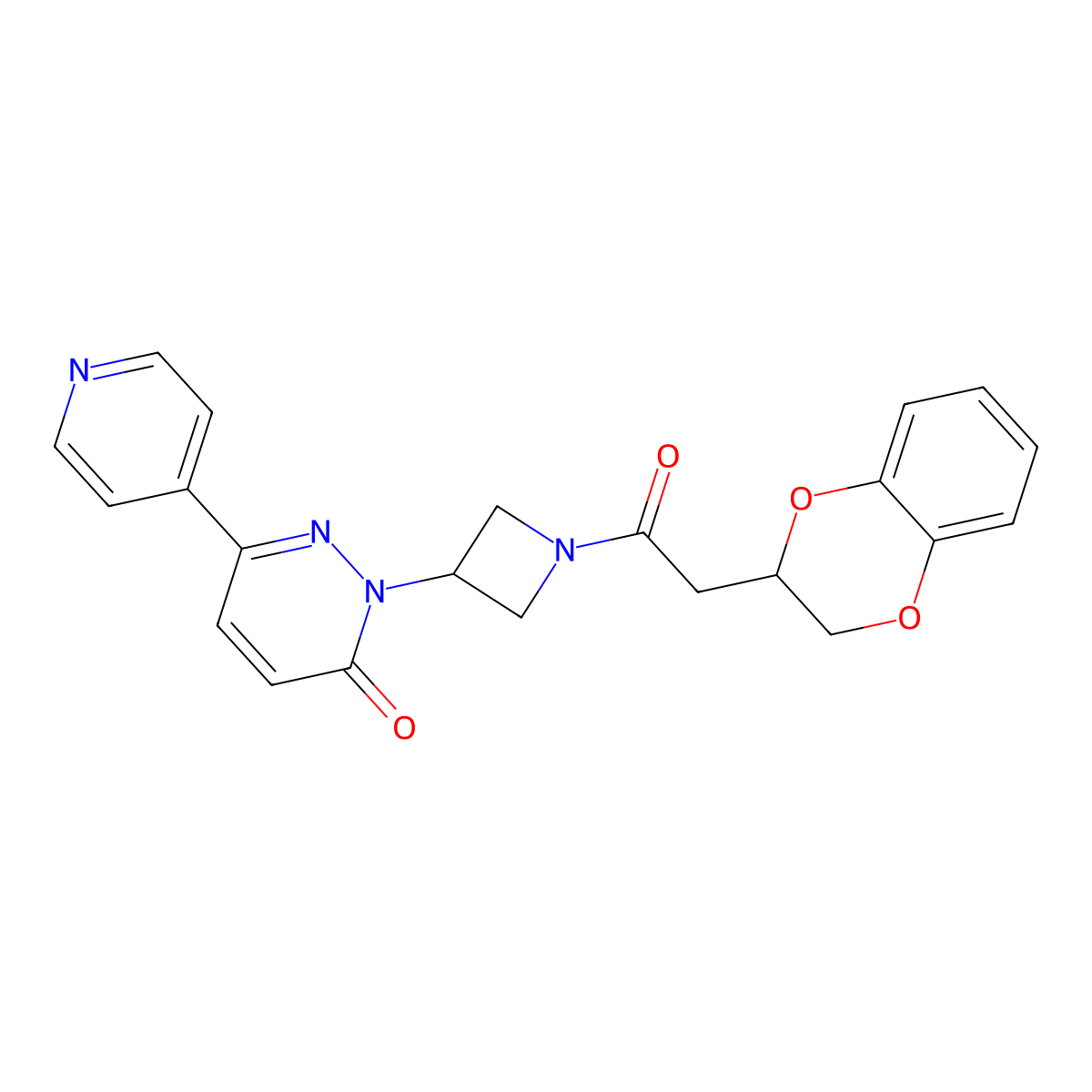 2-{1-[2-(2,3-Dihydro-1,4-benzodioxin-2-yl)acetyl]azetidin-3-yl}-6-(pyridin-4-yl)-2,3-dihydropyridazin-3-one molecular structure, CAS 2380192-86-7