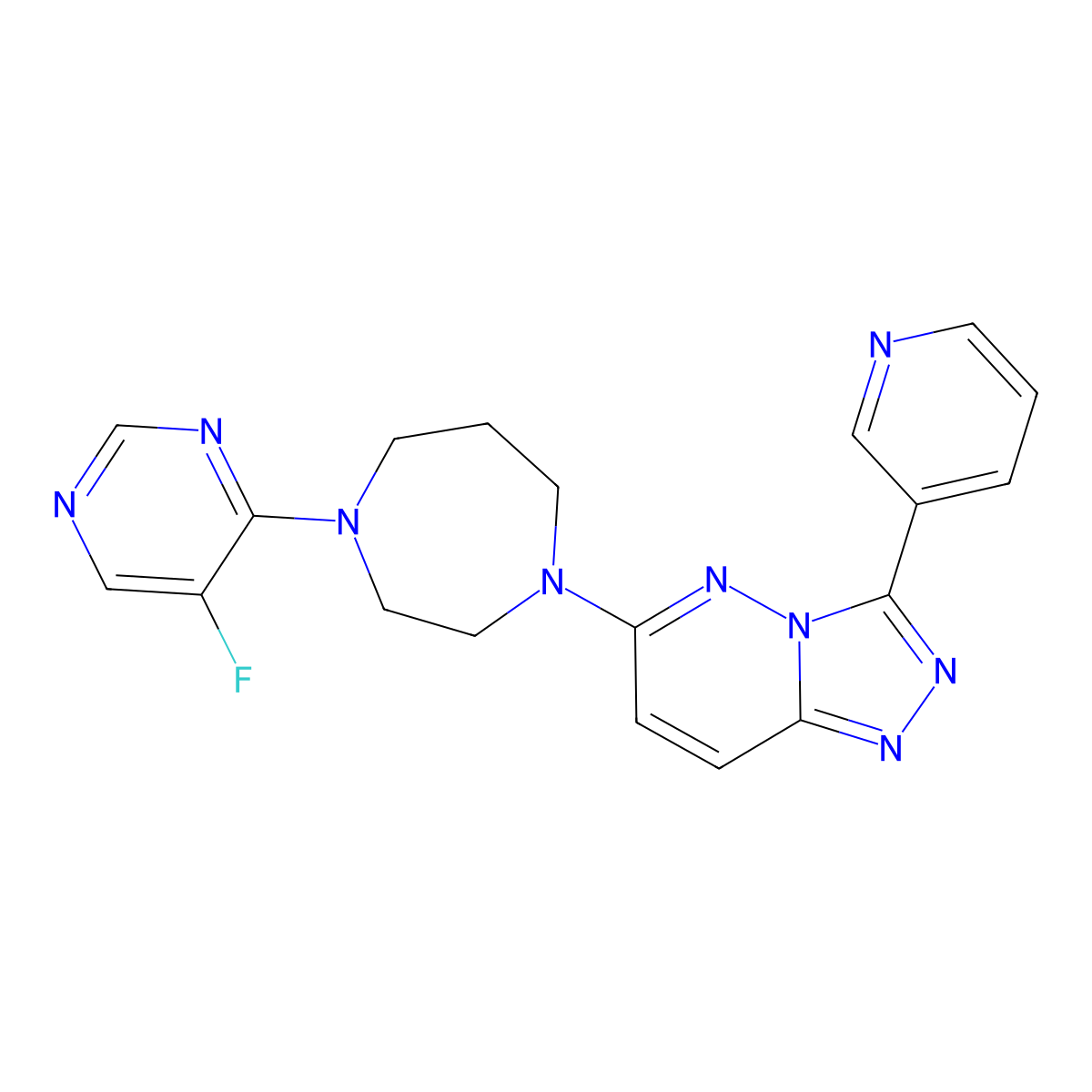 1-(5-Fluoropyrimidin-4-yl)-4-[3-(pyridin-3-yl)-[1,2,4]triazolo[4,3-b]pyridazin-6-yl]-1,4-diazepane molecular structure, CAS 2380192-95-8
