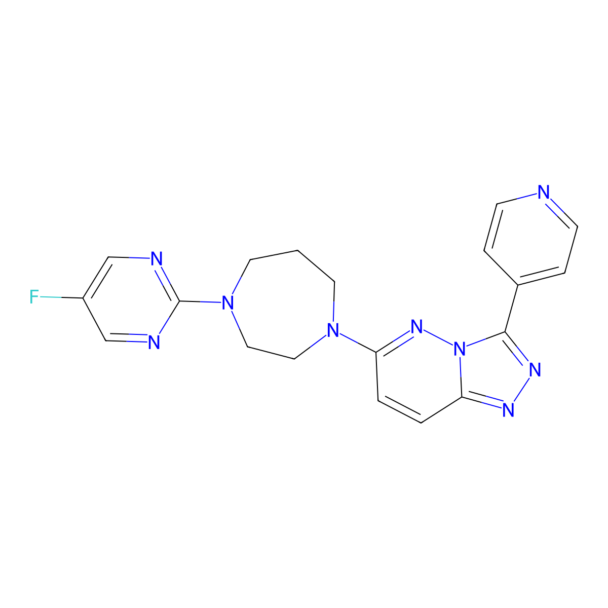 1-(5-Fluoropyrimidin-2-yl)-4-[3-(pyridin-4-yl)-[1,2,4]triazolo[4,3-b]pyridazin-6-yl]-1,4-diazepane molecular structure, CAS 2380193-02-0