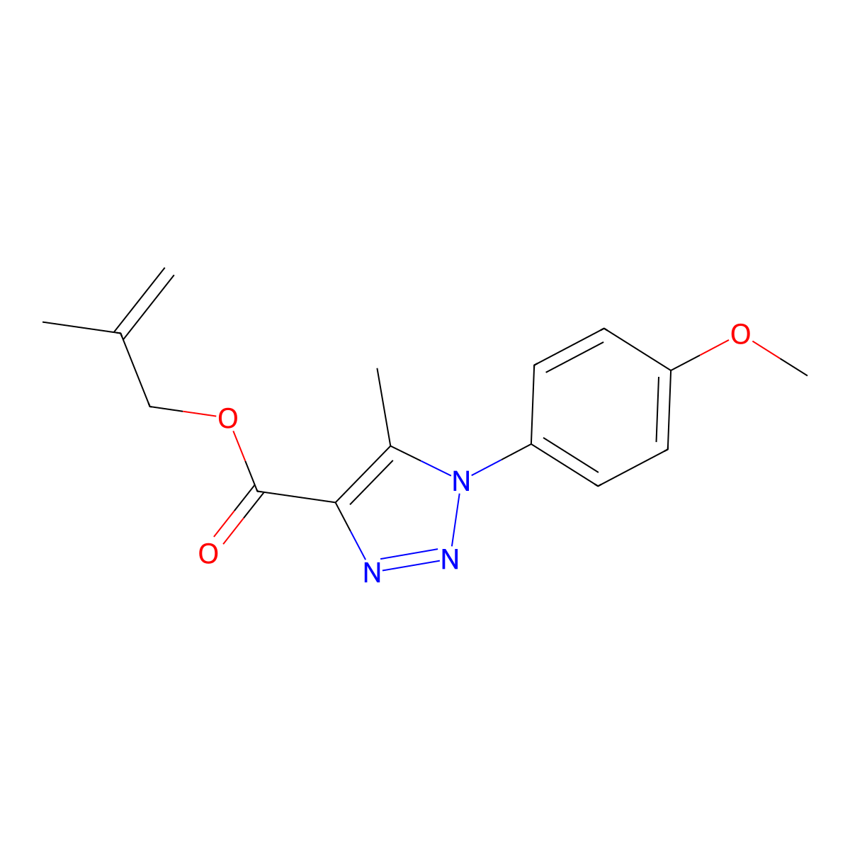 2-methylprop-2-en-1-yl 1-(4-methoxyphenyl)-5-methyl-1H-1,2,3-triazole-4-carboxylate molecular structure, CAS 2380193-03-1