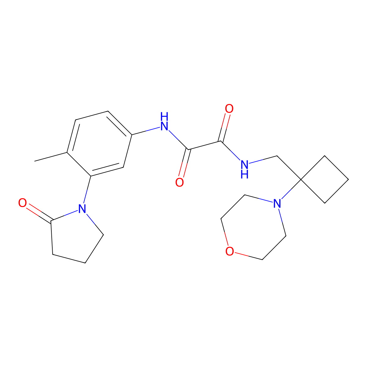 N'-[4-methyl-3-(2-oxopyrrolidin-1-yl)phenyl]-N-{[1-(morpholin-4-yl)cyclobutyl]methyl}ethanediamide molecular structure, CAS 2380193-09-7