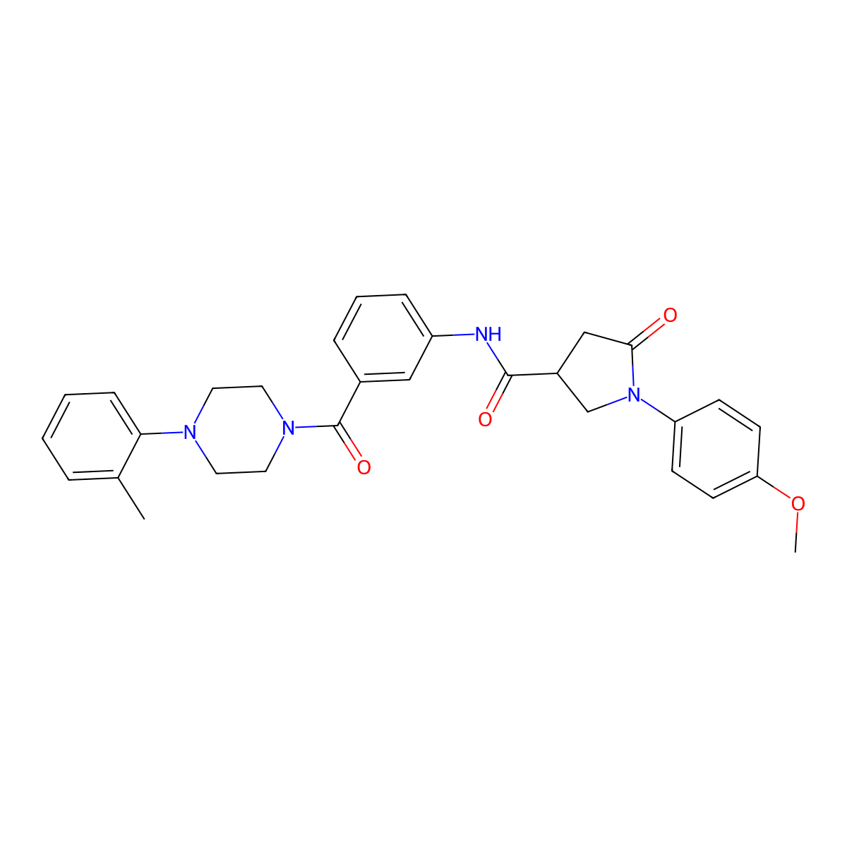 1-(4-methoxyphenyl)-N-{3-[4-(2-methylphenyl)piperazine-1-carbonyl]phenyl}-5-oxopyrrolidine-3-carboxamide molecular structure, CAS 2380193-16-6
