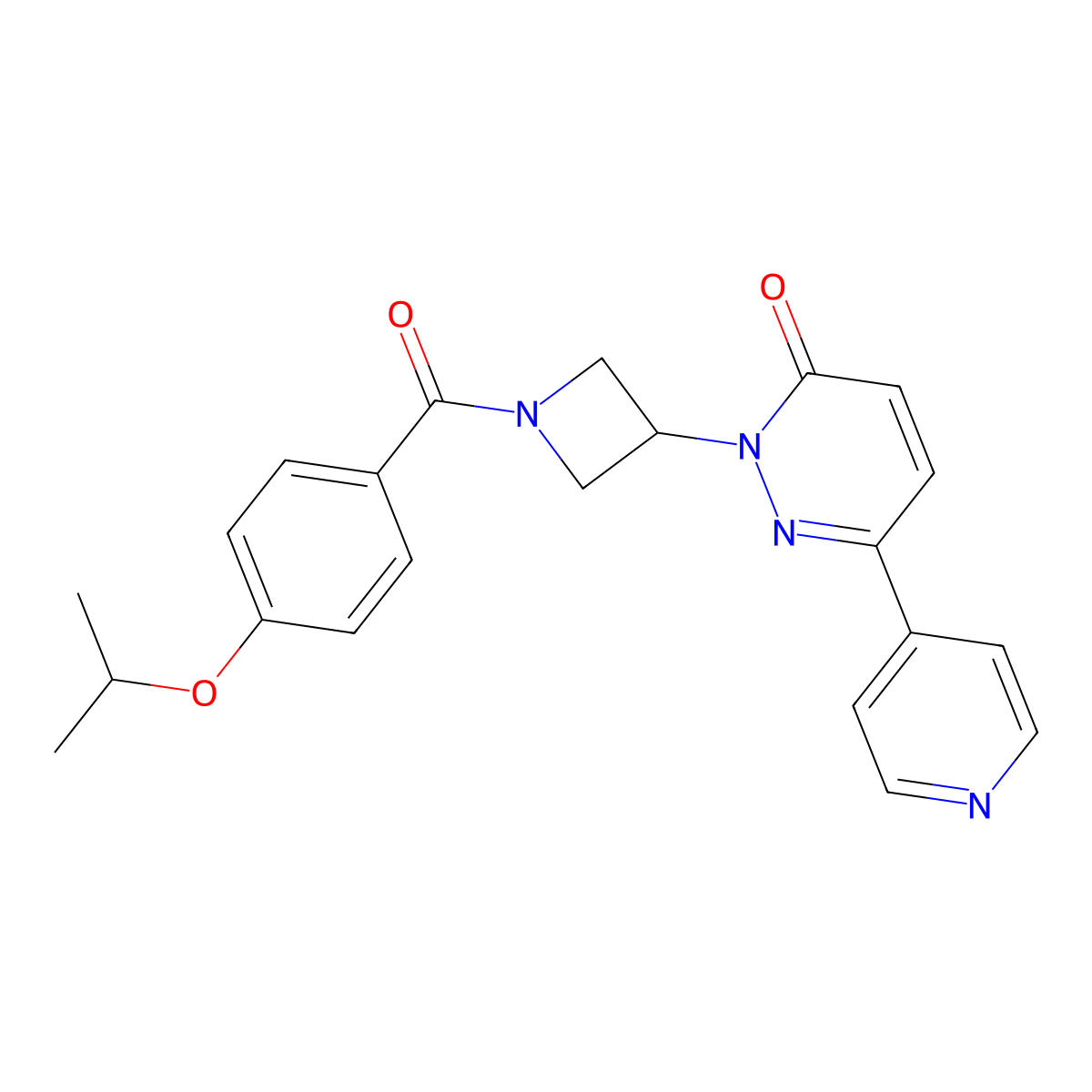 2-{1-[4-(Propan-2-yloxy)benzoyl]azetidin-3-yl}-6-(pyridin-4-yl)-2,3-dihydropyridazin-3-one molecular structure, CAS 2380193-25-7