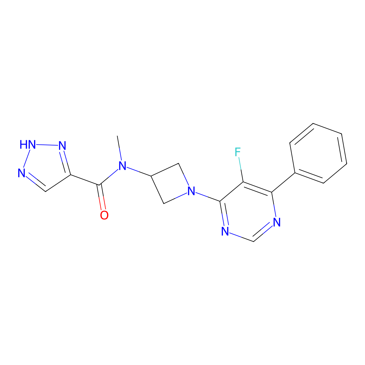 N-[1-(5-Fluoro-6-phenylpyrimidin-4-yl)azetidin-3-yl]-N-methyl-2H-triazole-4-carboxamide molecular structure, CAS 2380193-27-9