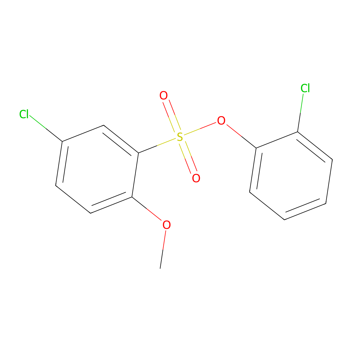 (2-Chlorophenyl) 5-chloro-2-methoxybenzenesulfonate molecular structure, CAS 2380193-29-1